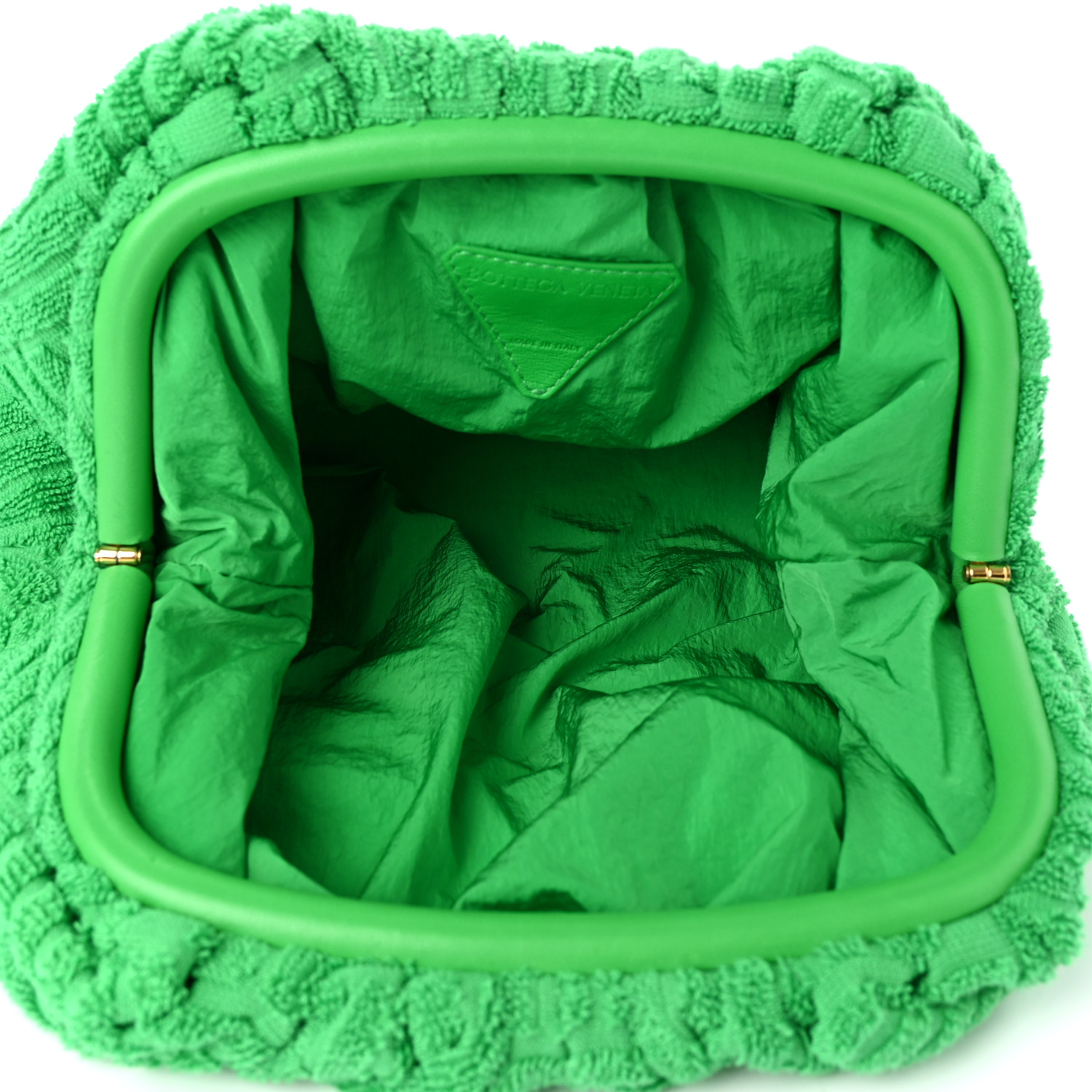 クラッチバッグ BOTTEGA VENETA GRASS GREEN NAPPA LEATHER TEEN POUCH CLUTCH BOTTEGA VENETA Teen Pouch small gathered intrecciato leather
