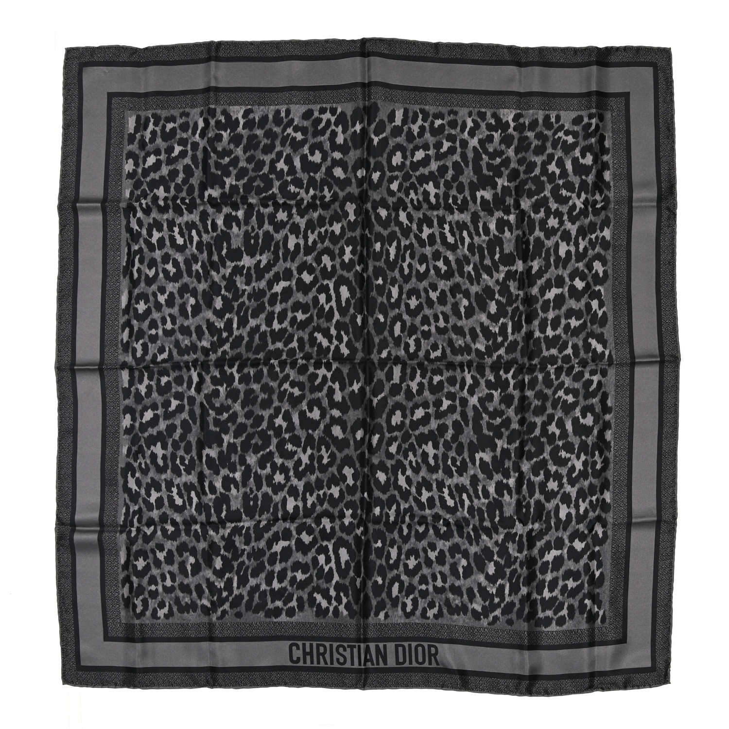 CHRISTIAN DIOR Silk Diortwin Mizza Scarf 90 Grey 1150635