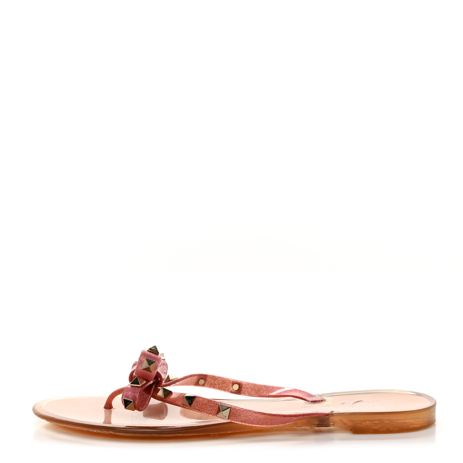 VALENTINO GARAVANI PVC Jelly Glitter Rockstud Bow Thong