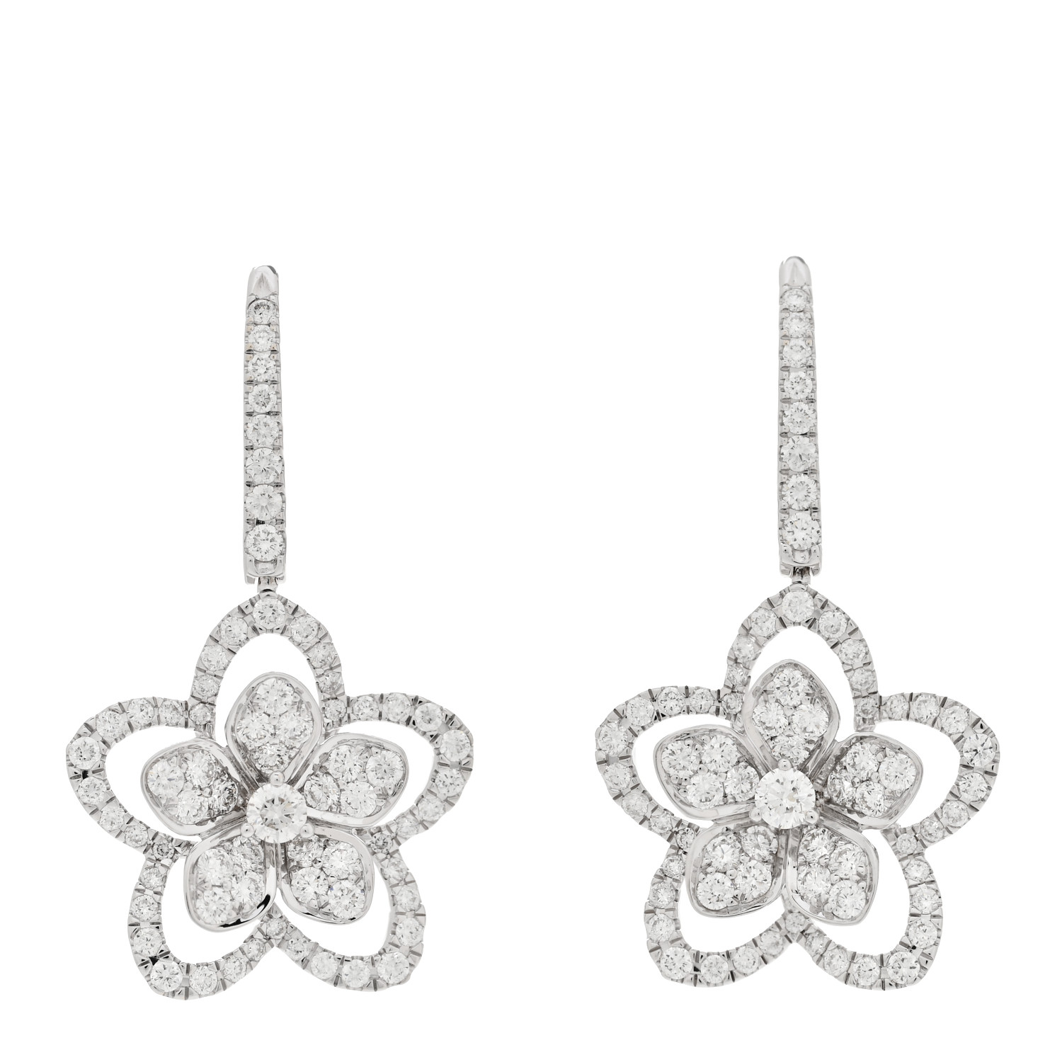 梅花016 Diamond Flower Petal Statement Earrings - Nuha Jewelers