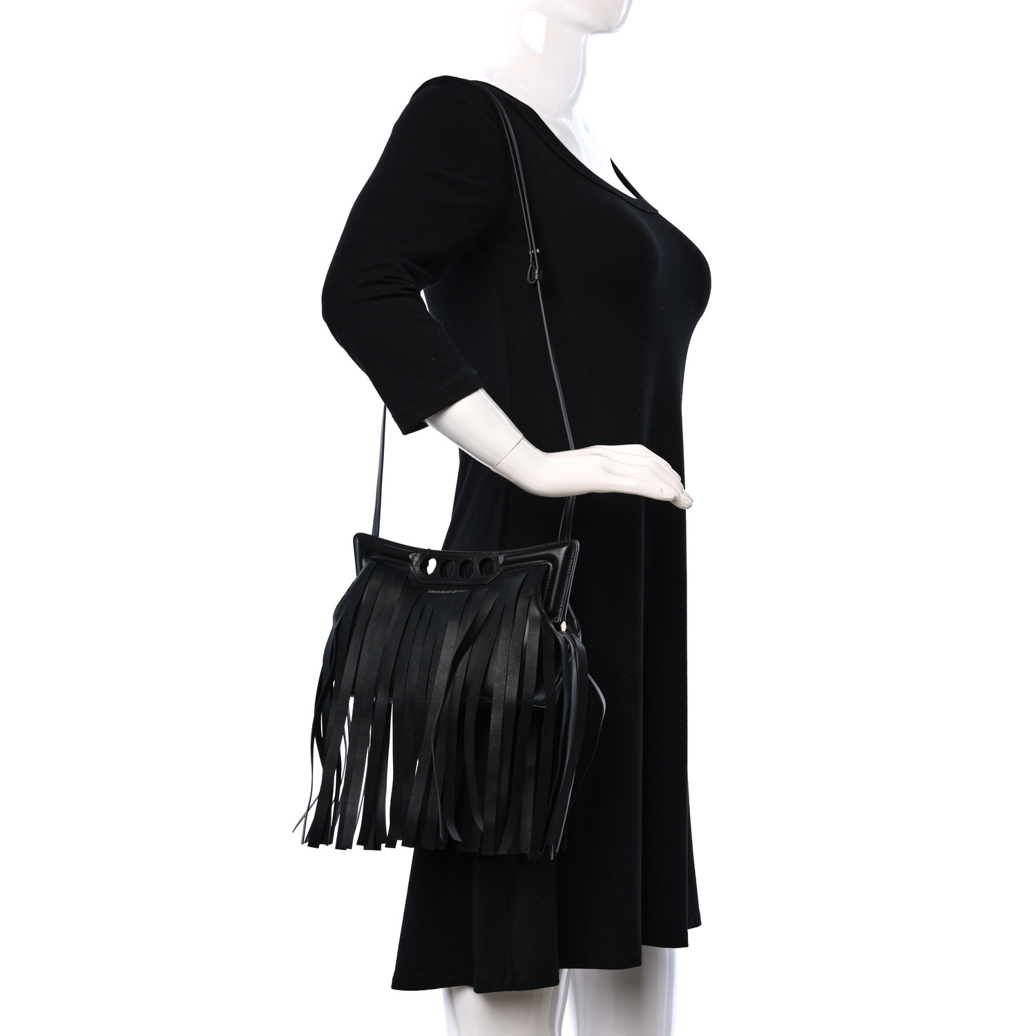 ALEXANDER MCQUEEN Calfskin Fringe Mini The Peak Crossbody