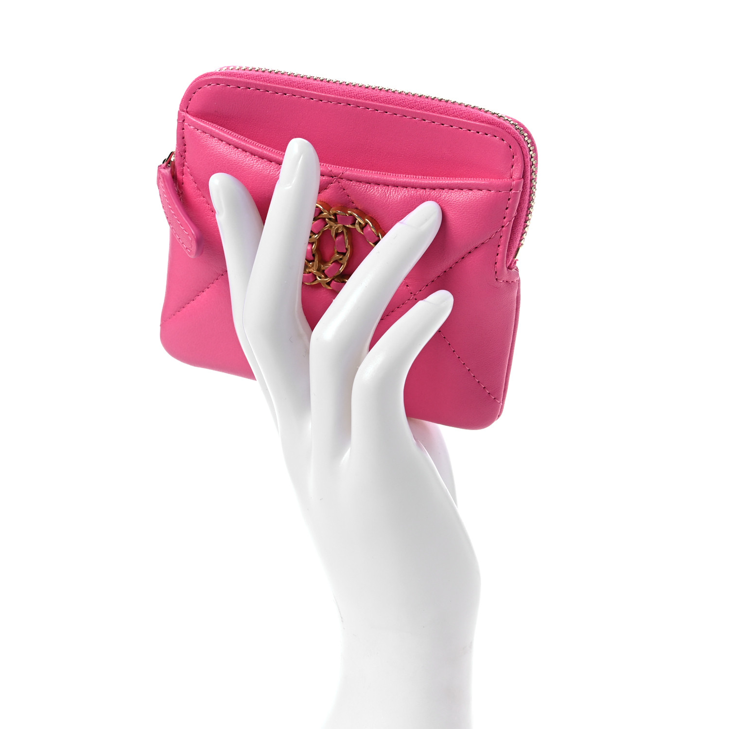 ☆COURONNE☆ Stephanie Le Temp Minihalf Wallet RCWFX25111BKX CHANEL Lambskin Quilted 19 Long Zipped Around Wallet Black