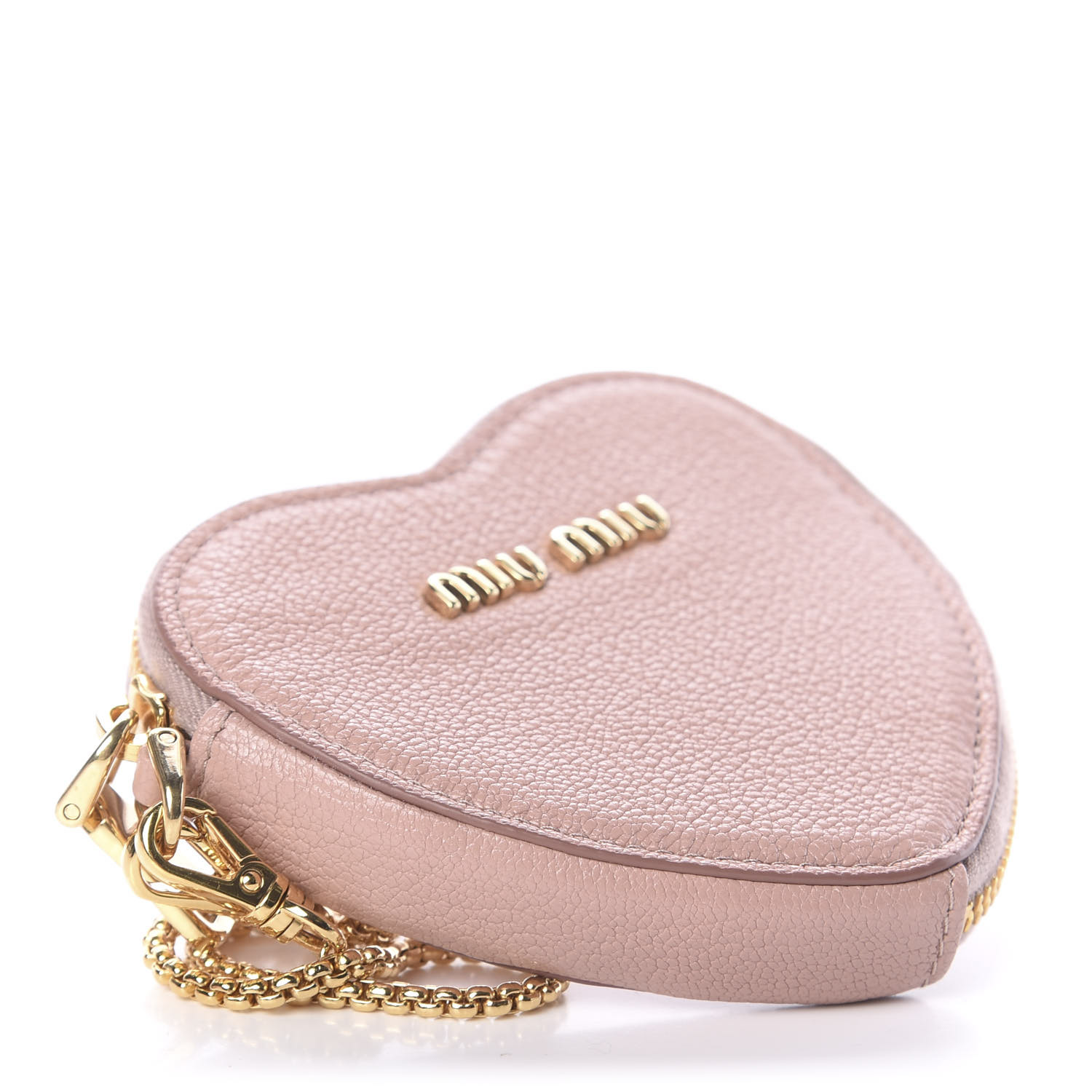 小物 miu miu heart charm leather coin case MIU MIU Heart-Shaped Matelasse Leather Coin Purse Pink
