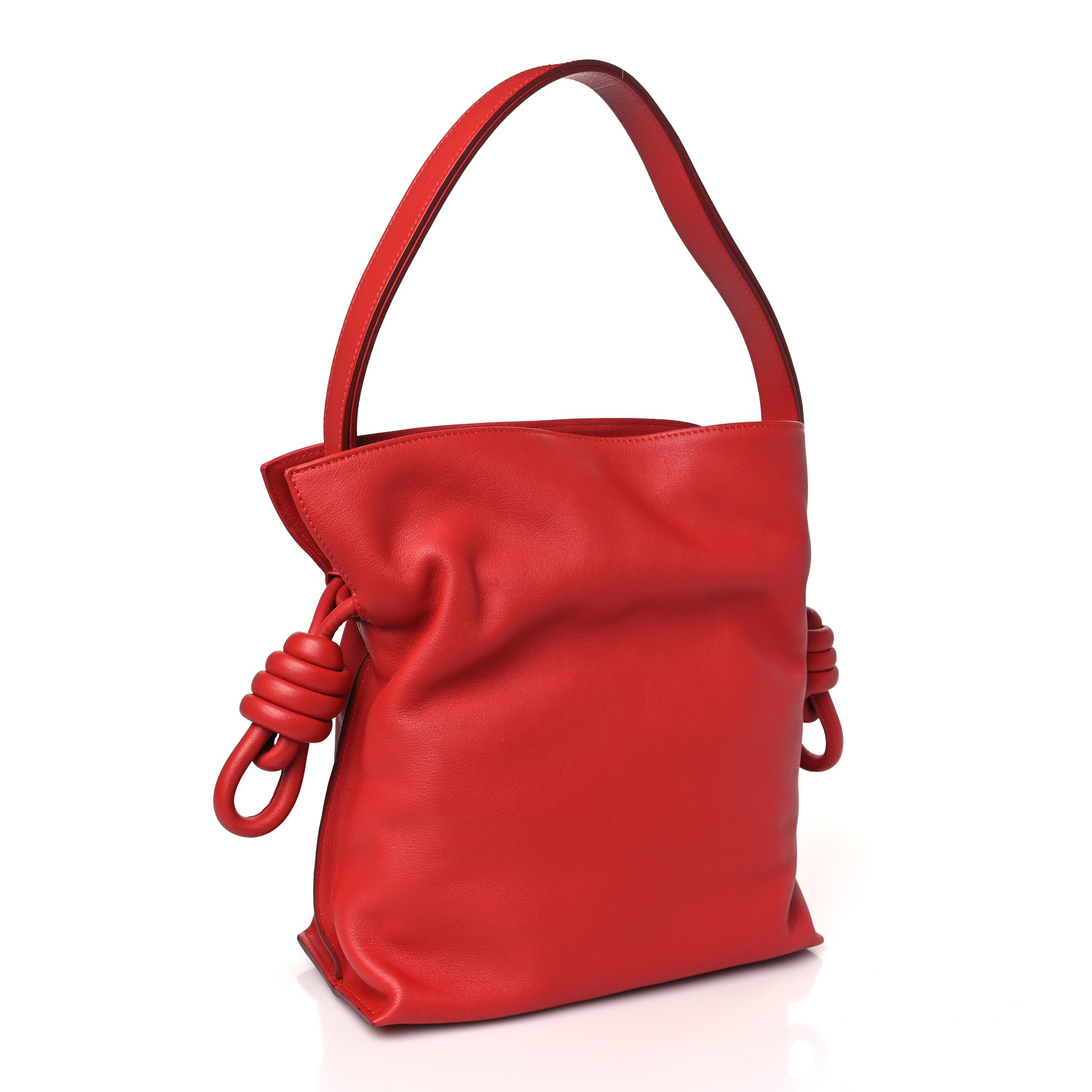 値下しました【LOEWE ラムレザー トートバッグ】赤 T ショッパー バッグ レッド - LOEWE