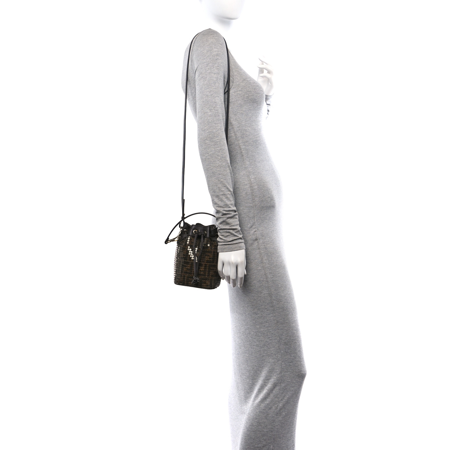 【関税&送料込】Fendi Mini Abito In Seta Jacquard FENDI Fabric Jacquard Paillettes Vitello Seta FF 1974