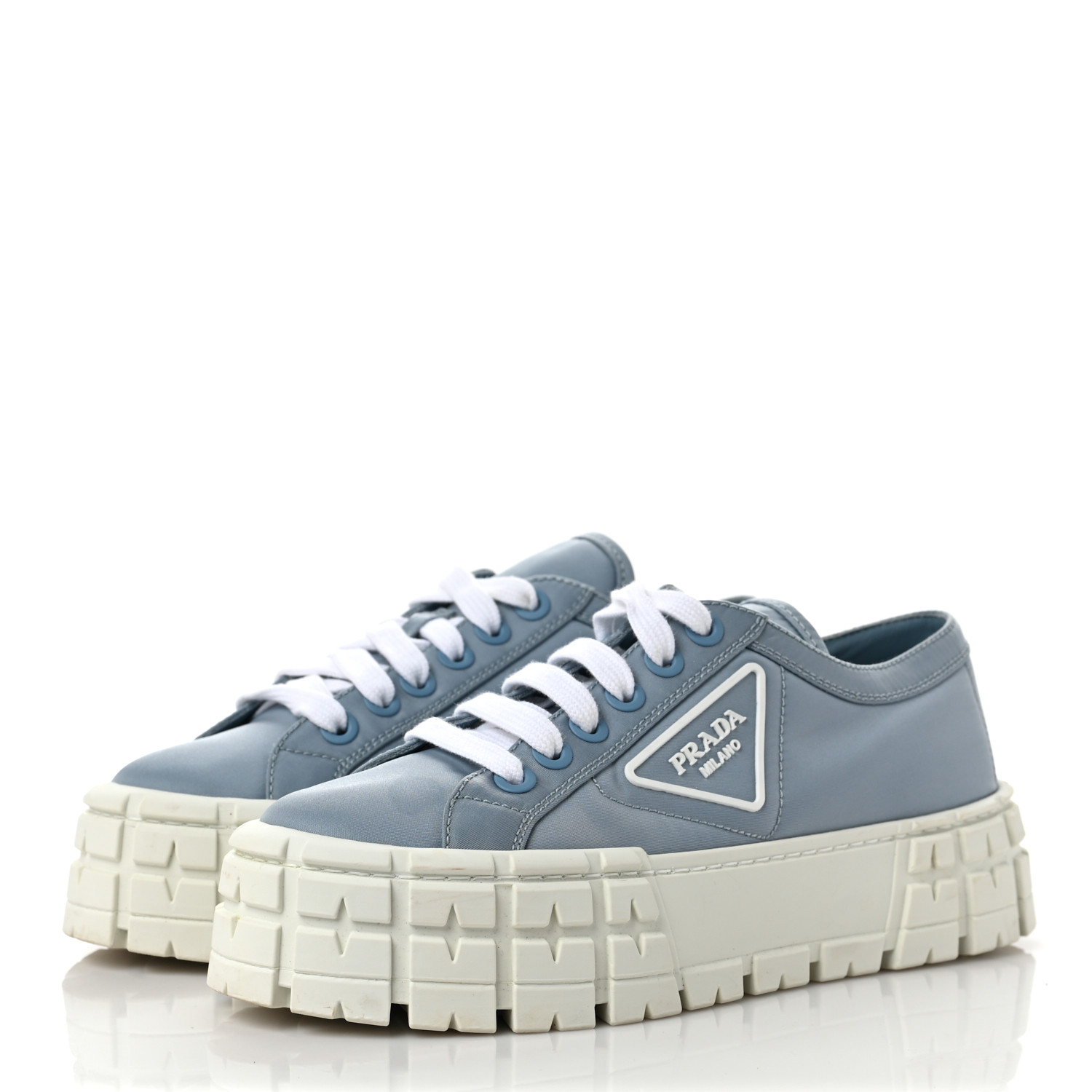 PRADA Re-Nylon Gabardine Triangle Logo Double Wheel 50mm