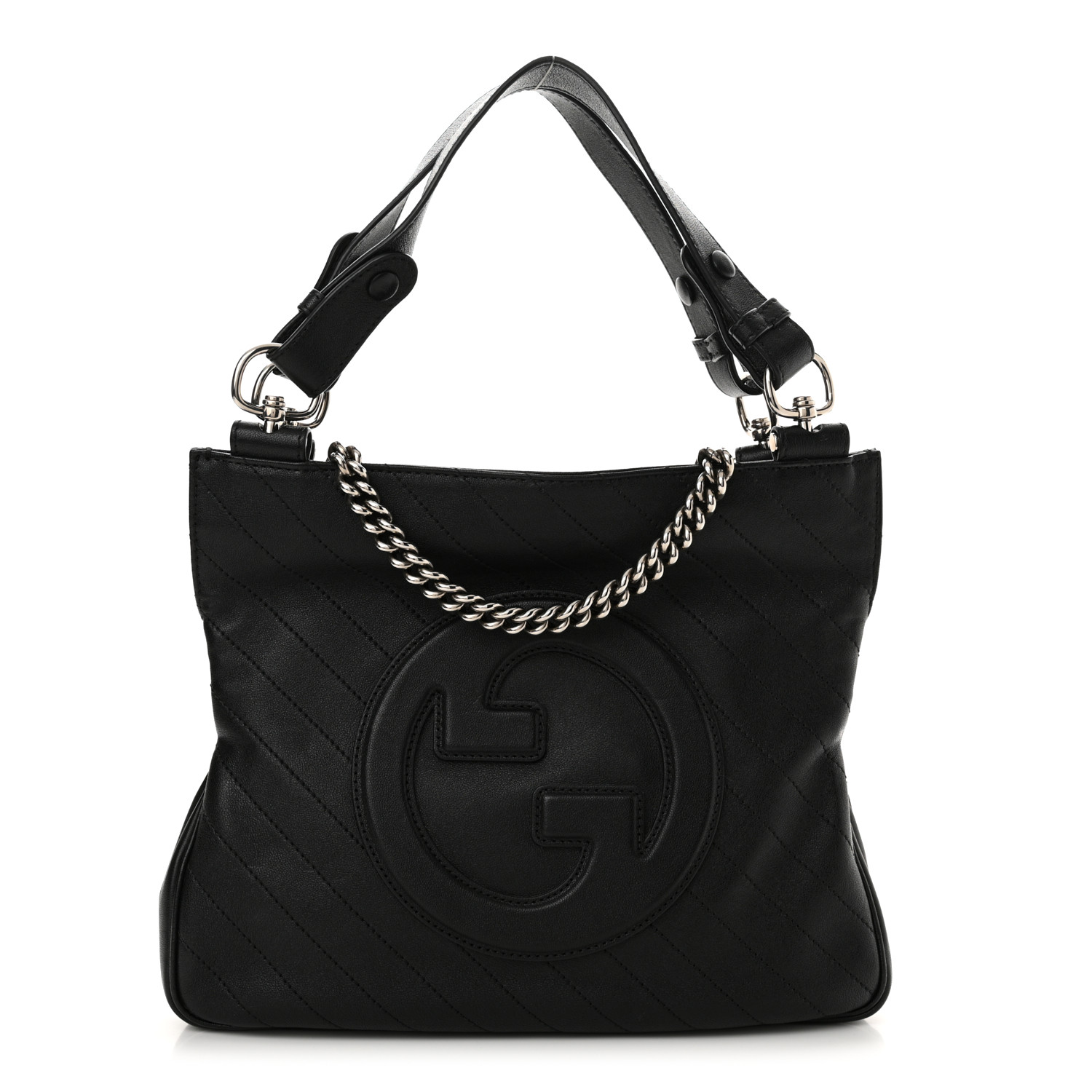 【GUCCI】SAKAI Blondie Diagonal Stitch Shoulder Bag Black GUCCI Sakai Be Green Calfskin Diagonal Stitched Mini Blondie