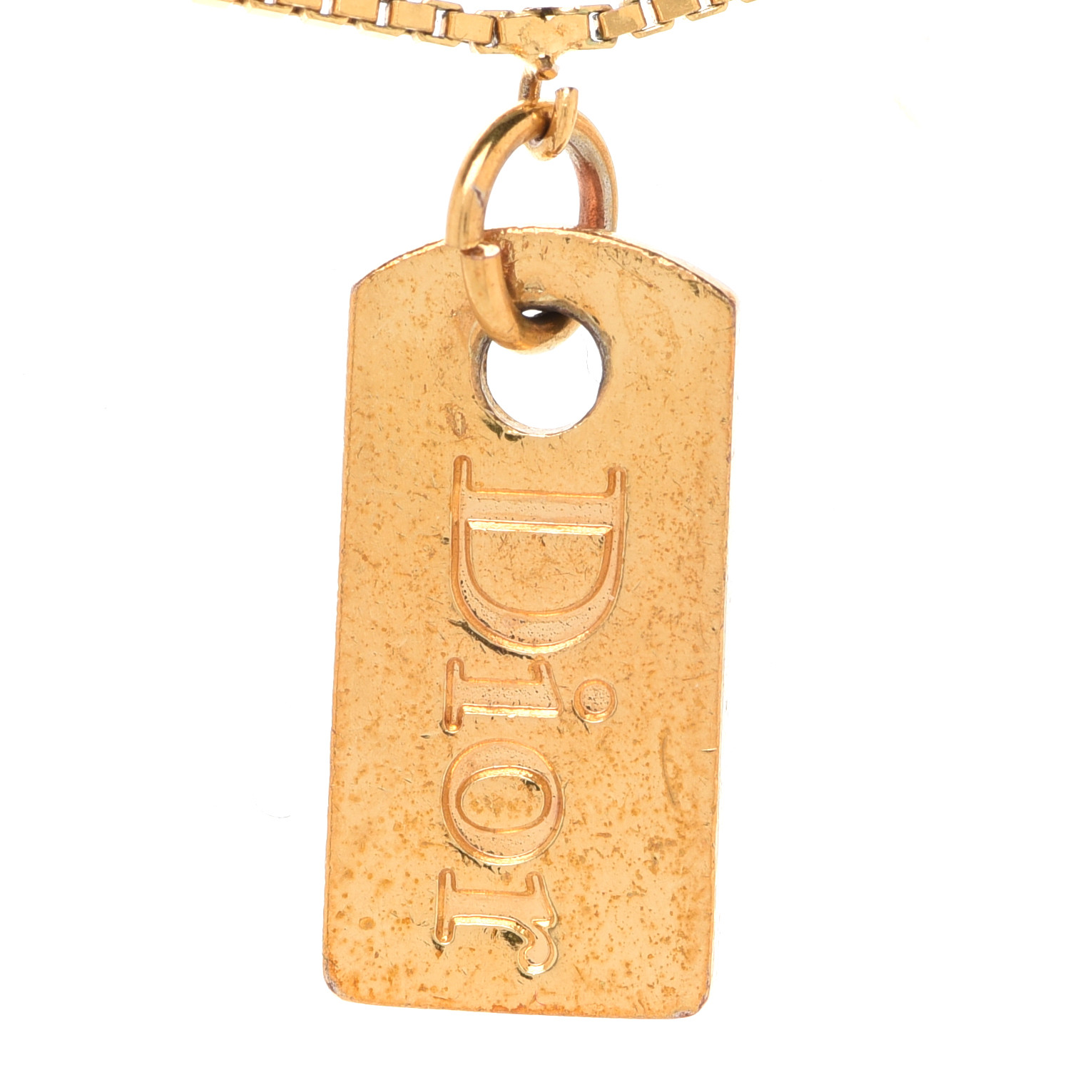 CHRISTIAN DIOR Metal Logo Multi Charm Bracelet Gold 948657
