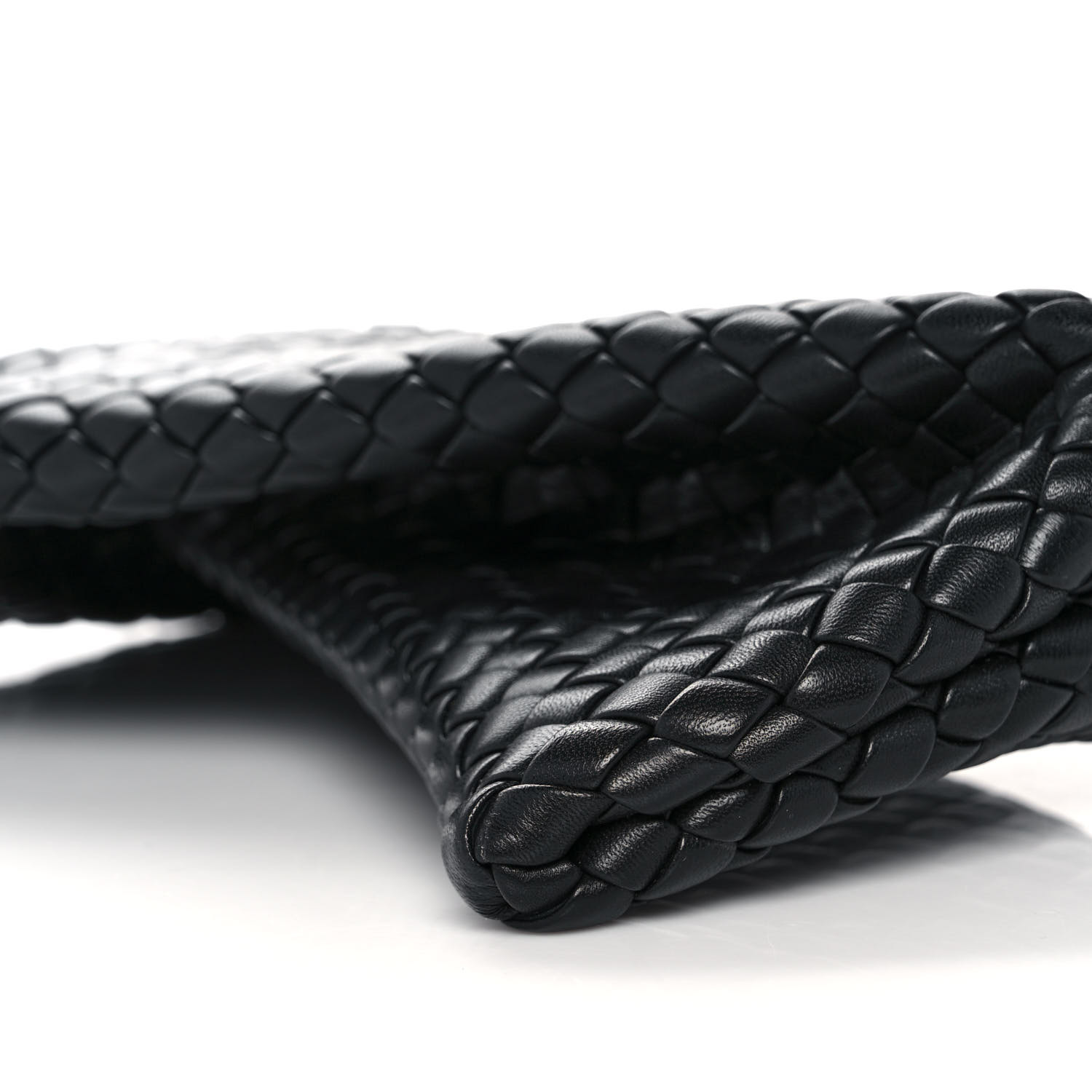 BOTTEGA VENETA Nappa Intrecciato Crisscross Clutch Black