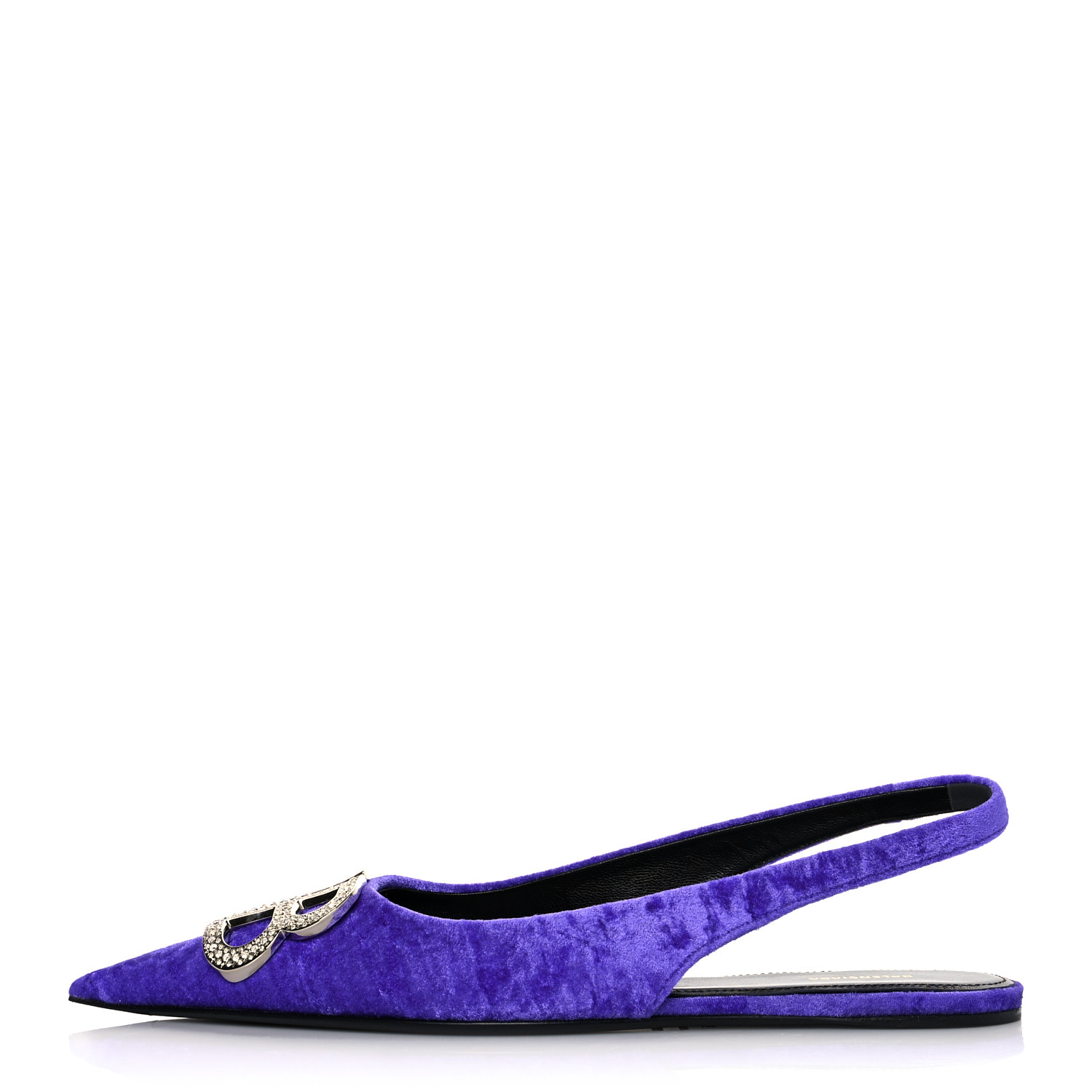 BALENCIAGA Crushed Velvet Crystal BB Knife Pointy Toe