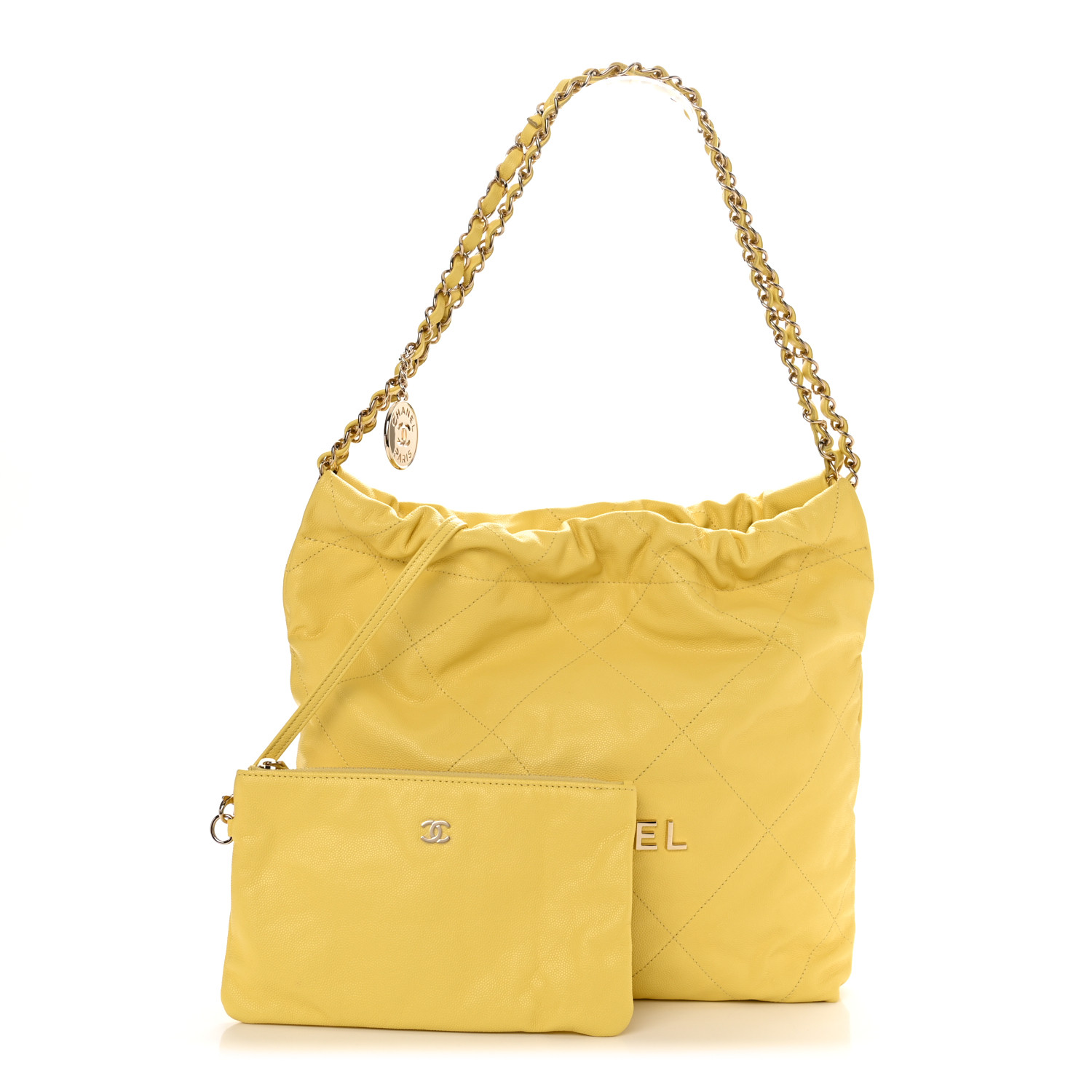 追跡【VINTAGE】Chanel AP2611 Yellow Caviar Skin Crossbody INTO · INTO