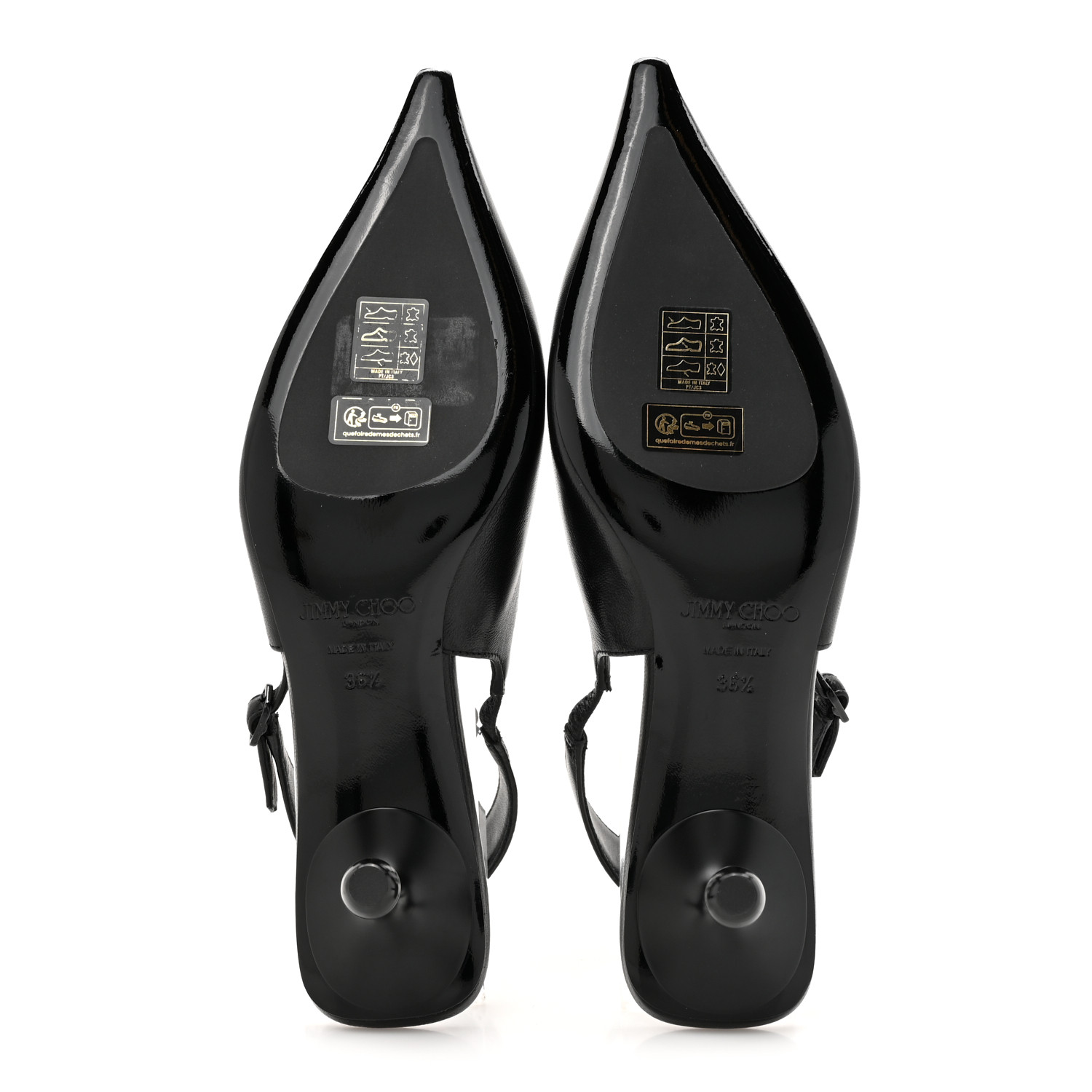 【Jimmy Choo】AMEL 50 PUMPS●AMEL50NAPBLACK Amel 50 | Black Nappa Leather Sling Back Pumps | New
