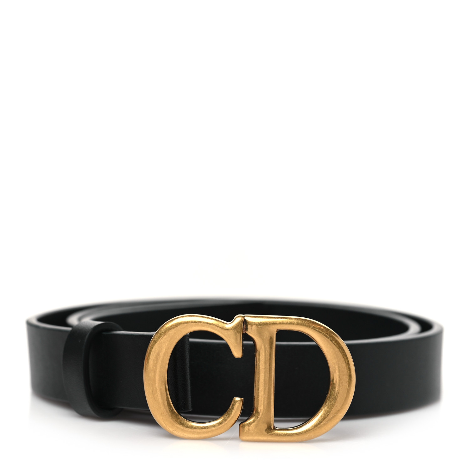 CHRISTIAN DIOR Calfskin Saddle Belt 70 28 Black 1646916
