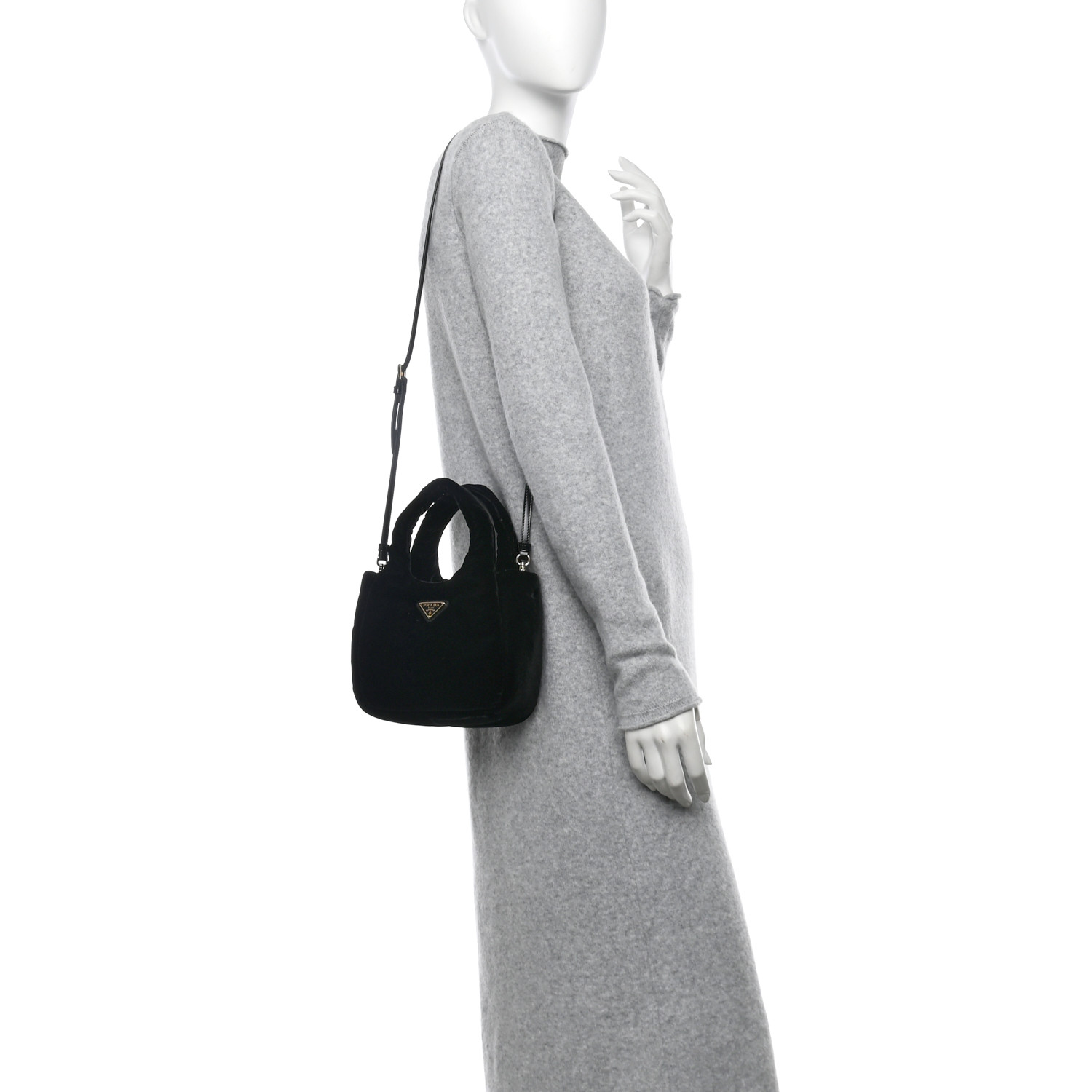 PRADA Padded Velvet Mini Bag Black 1647621 | FASHIONPHILE