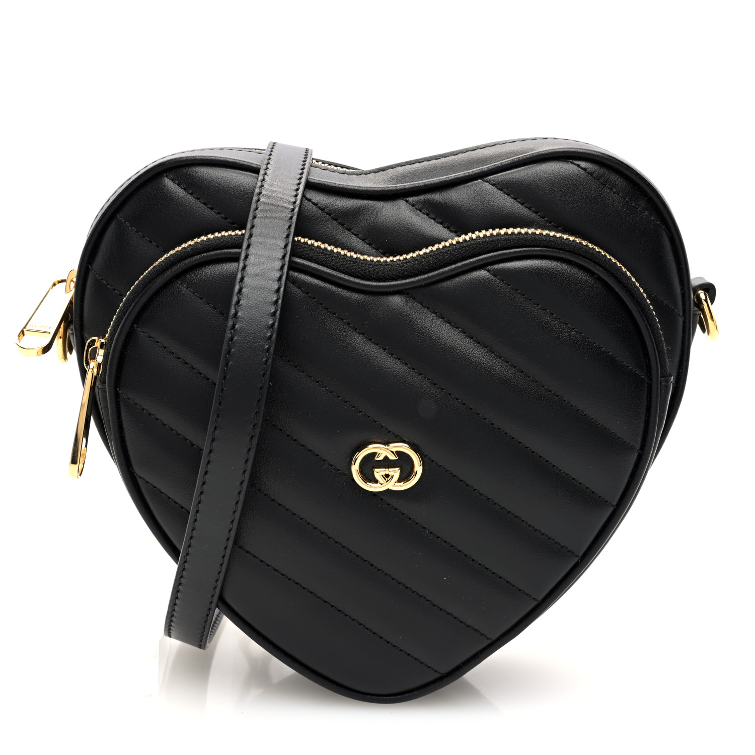 ★ DIAGONAL★ HEART HANDLE SMALL BAG black DA241B02BK Glam-Aholic Black Heart Bag | Vegan Leather Crossbody