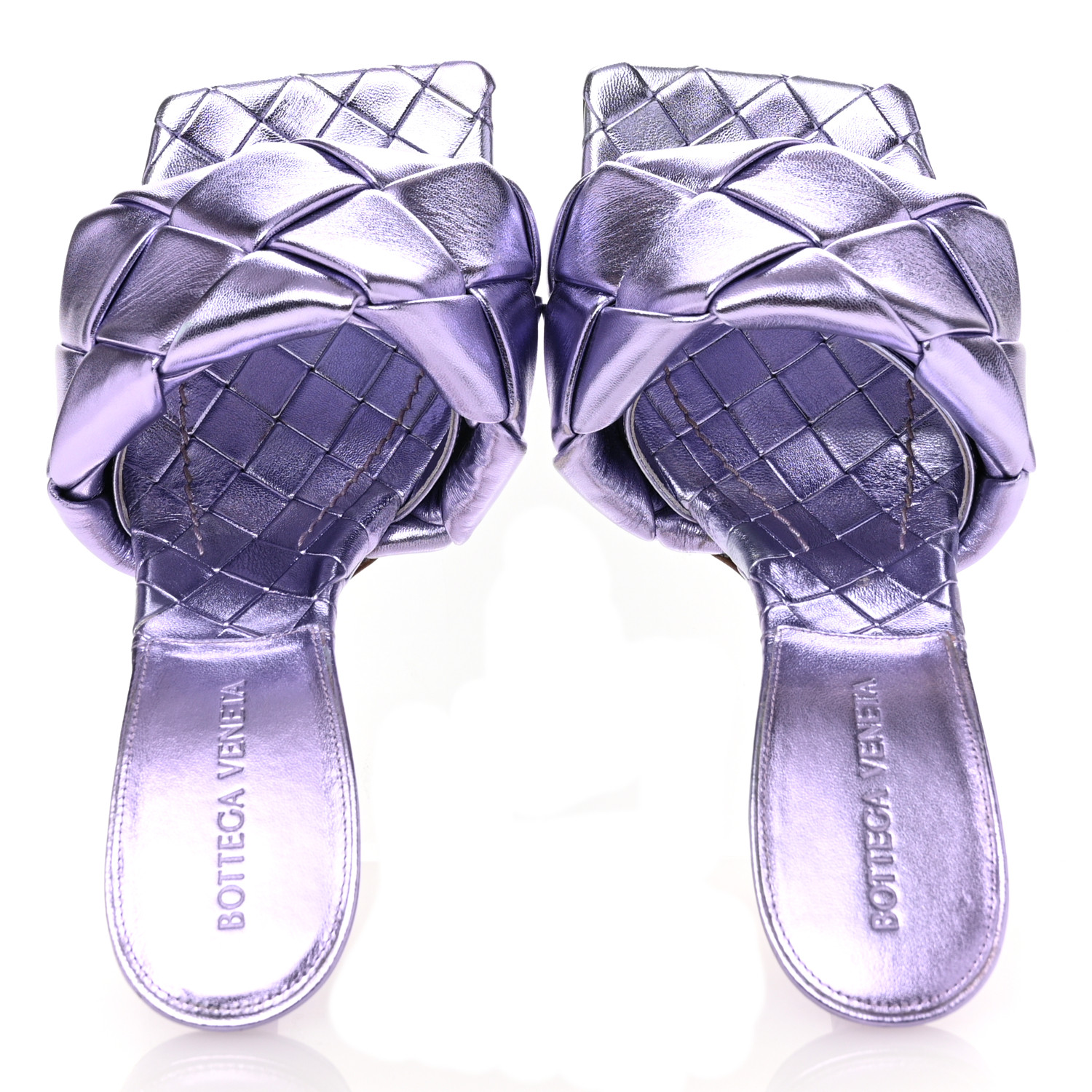 BOTTEGA VENETA THE LIDO SANDAL ウィステリア BOTTEGA VENETA Metallic Nappa Maxi Reflection Weave Lido