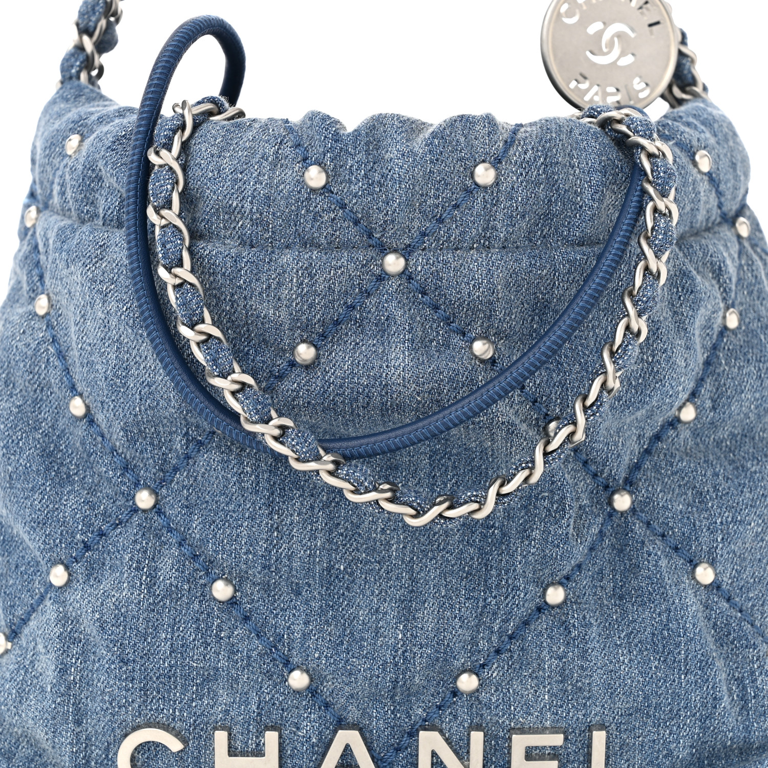 CHANEL150ML daishin CHANEL Denim Deauville Bowling Bag Blue 693422 | FASHIONPHILE