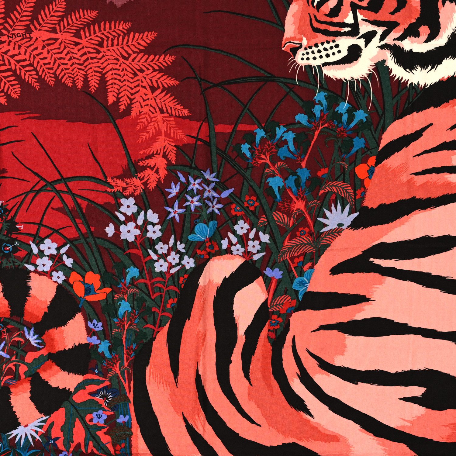 【HERMES】エルメス カシシル 140 TYGER TYGER NOIR Hermes Cashmere GM Tyger Tyger Black Gray Shawl Scarf