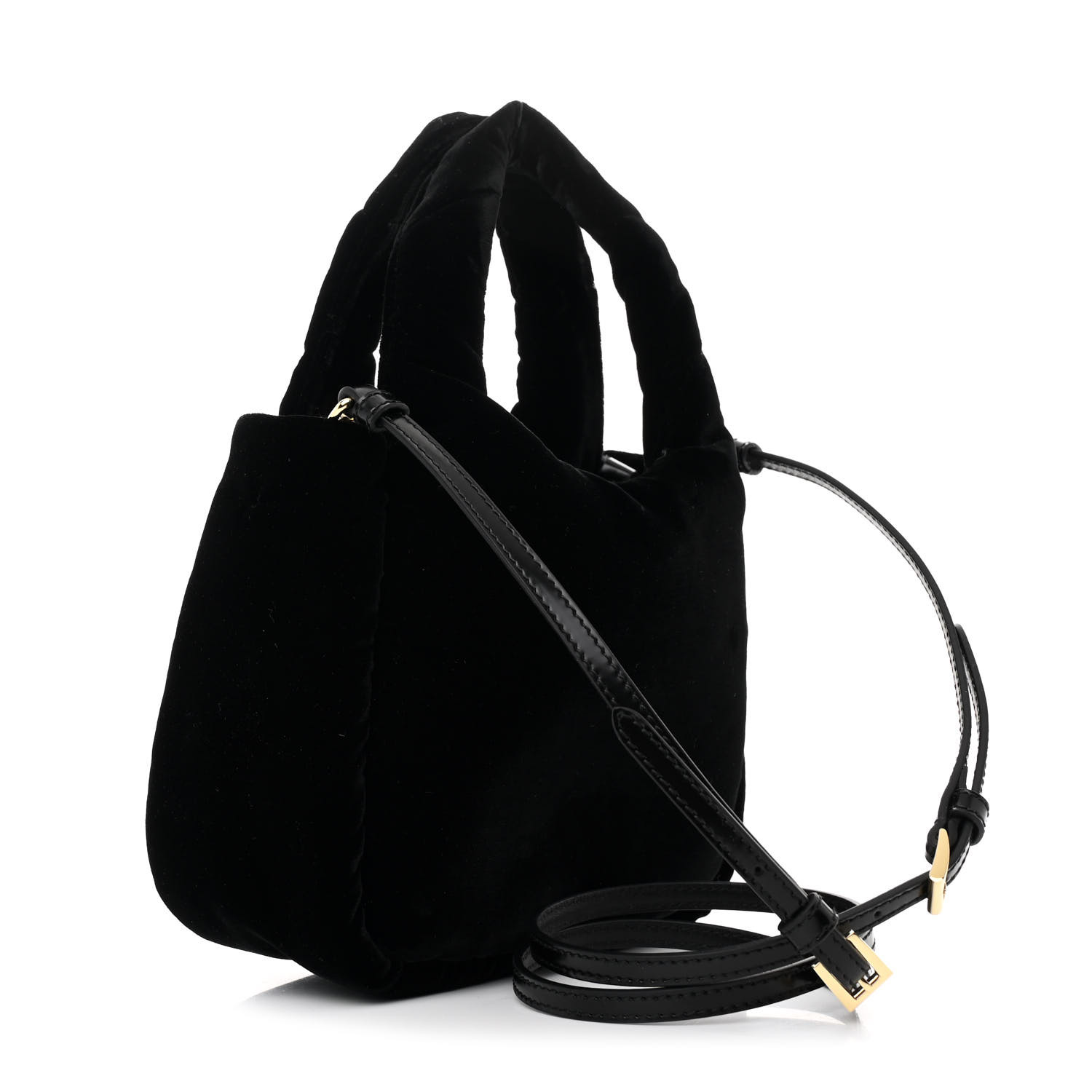 ハンドバッグ PRADA | Padded velvet mini handbag 1BA410_068_F0002_V_OOO Black Padded velvet mini handbag | PRADA