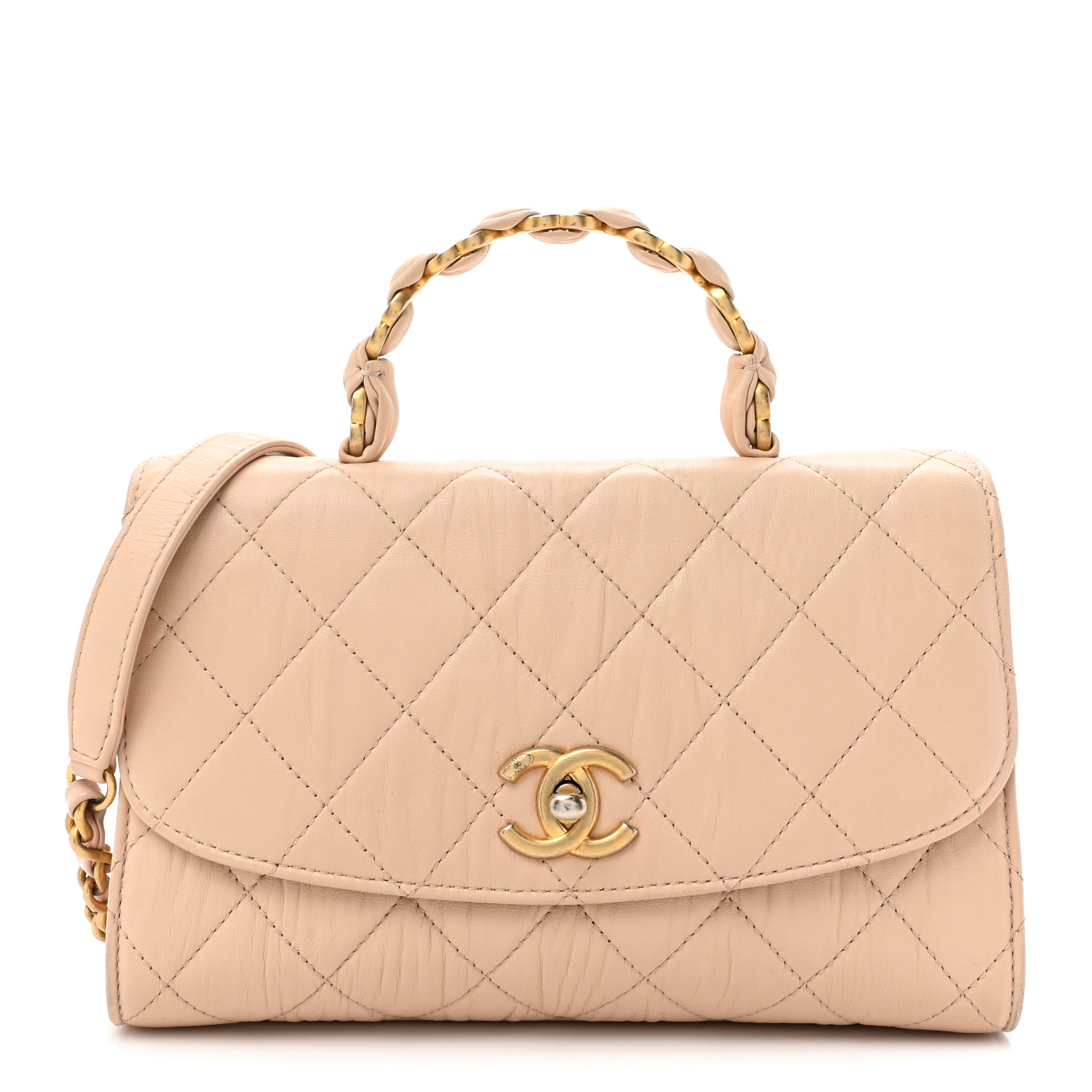 ［maybe］CCキャッチ CHANEL Crumpled Lambskin Quilted Small CC Links Top Handle