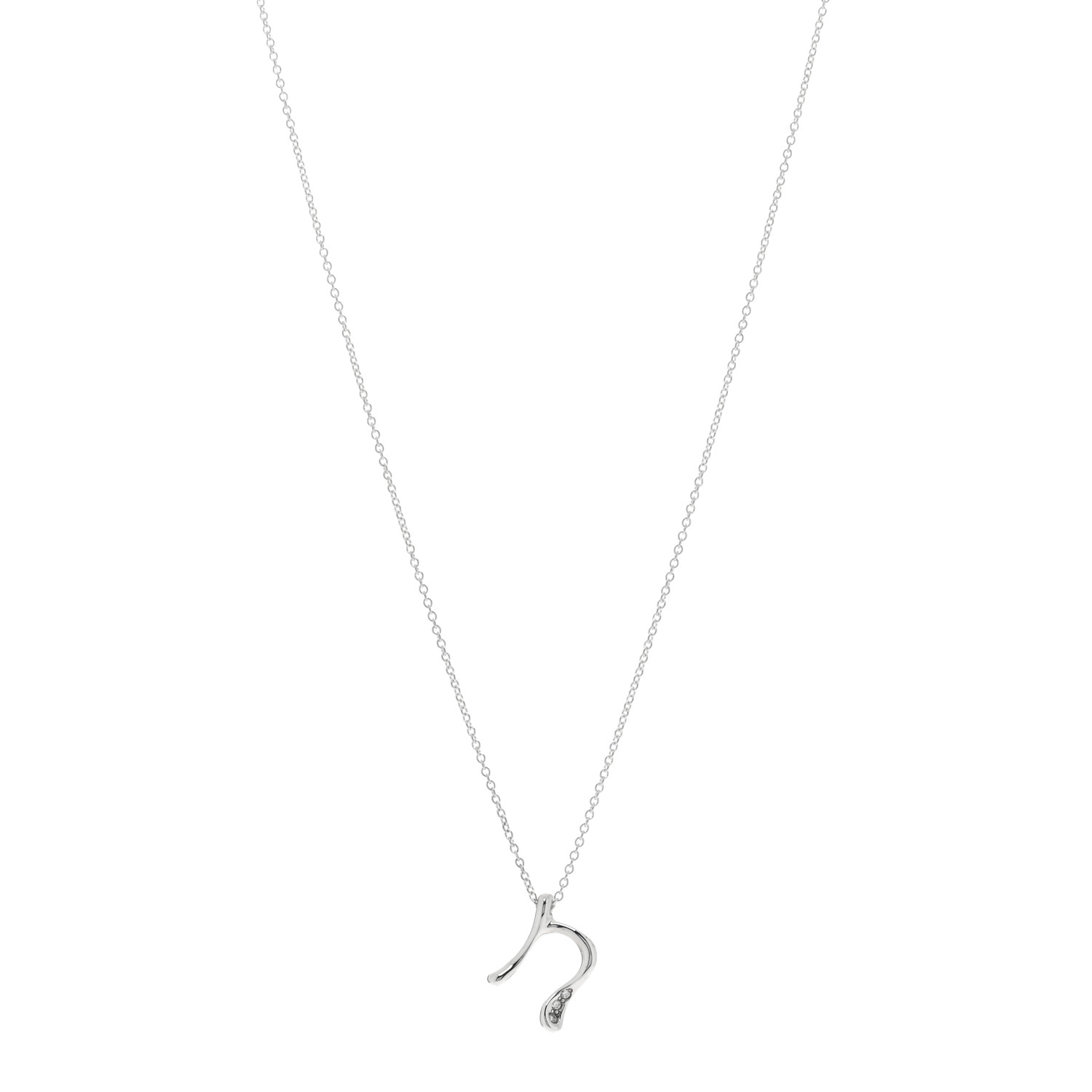 ♡e♡ TIFFANY Sterling Silver Diamond Elsa Peretti Letter N