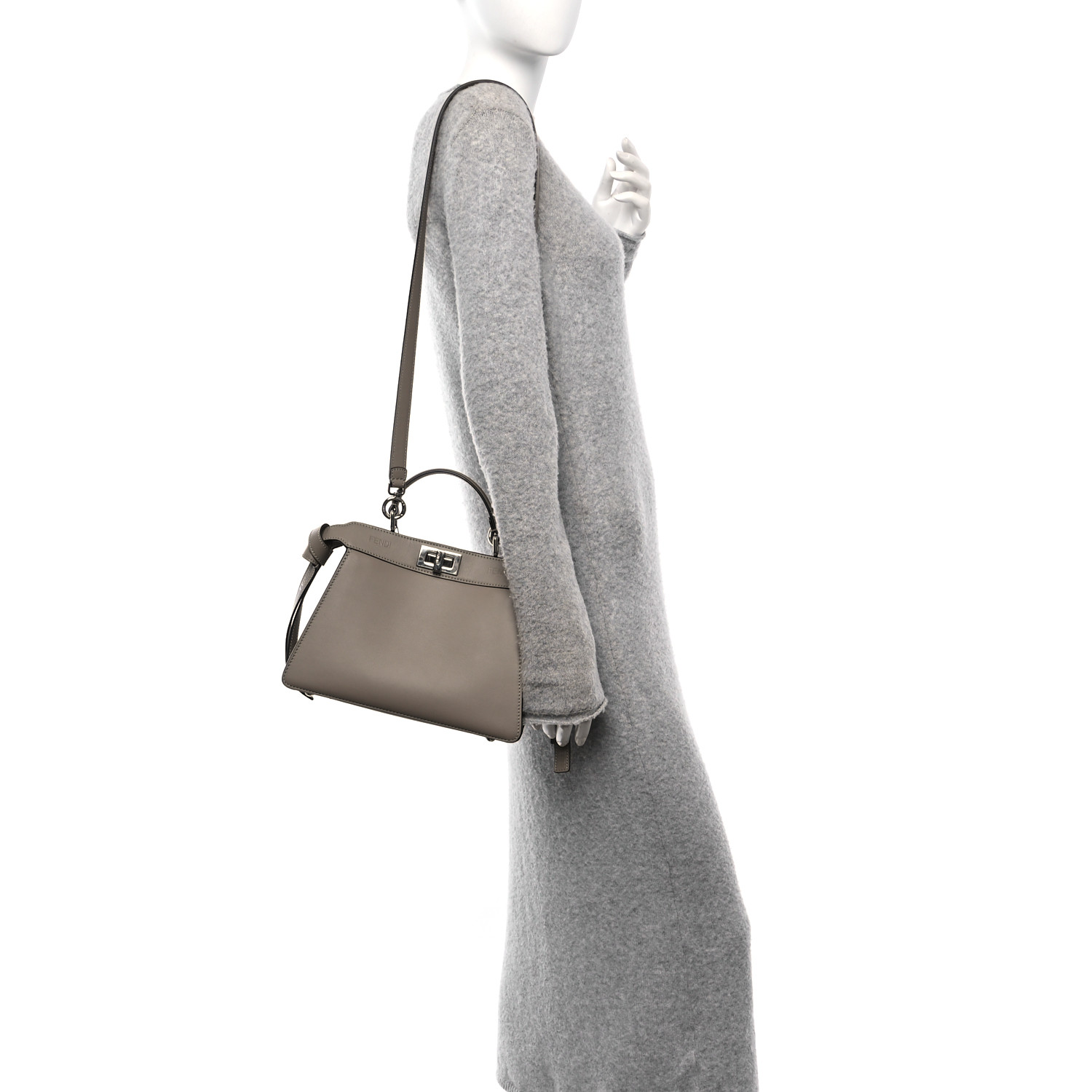 美品　FENDI Fendi Peekaboo Regular Selleria Leather 2Way Handbag in