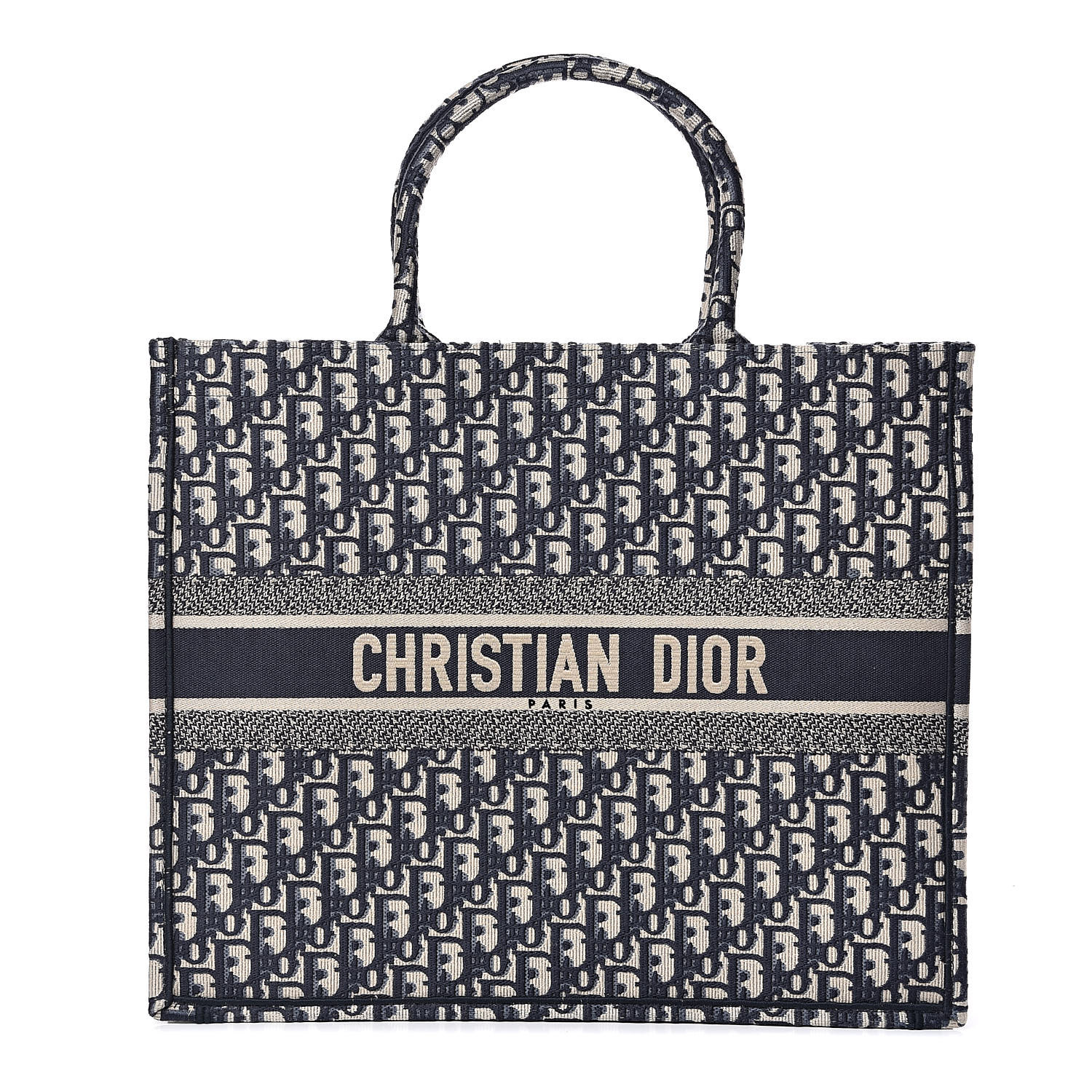 CHRISTIAN DIOR Oblique Book Tote Blue Multicolor 521913