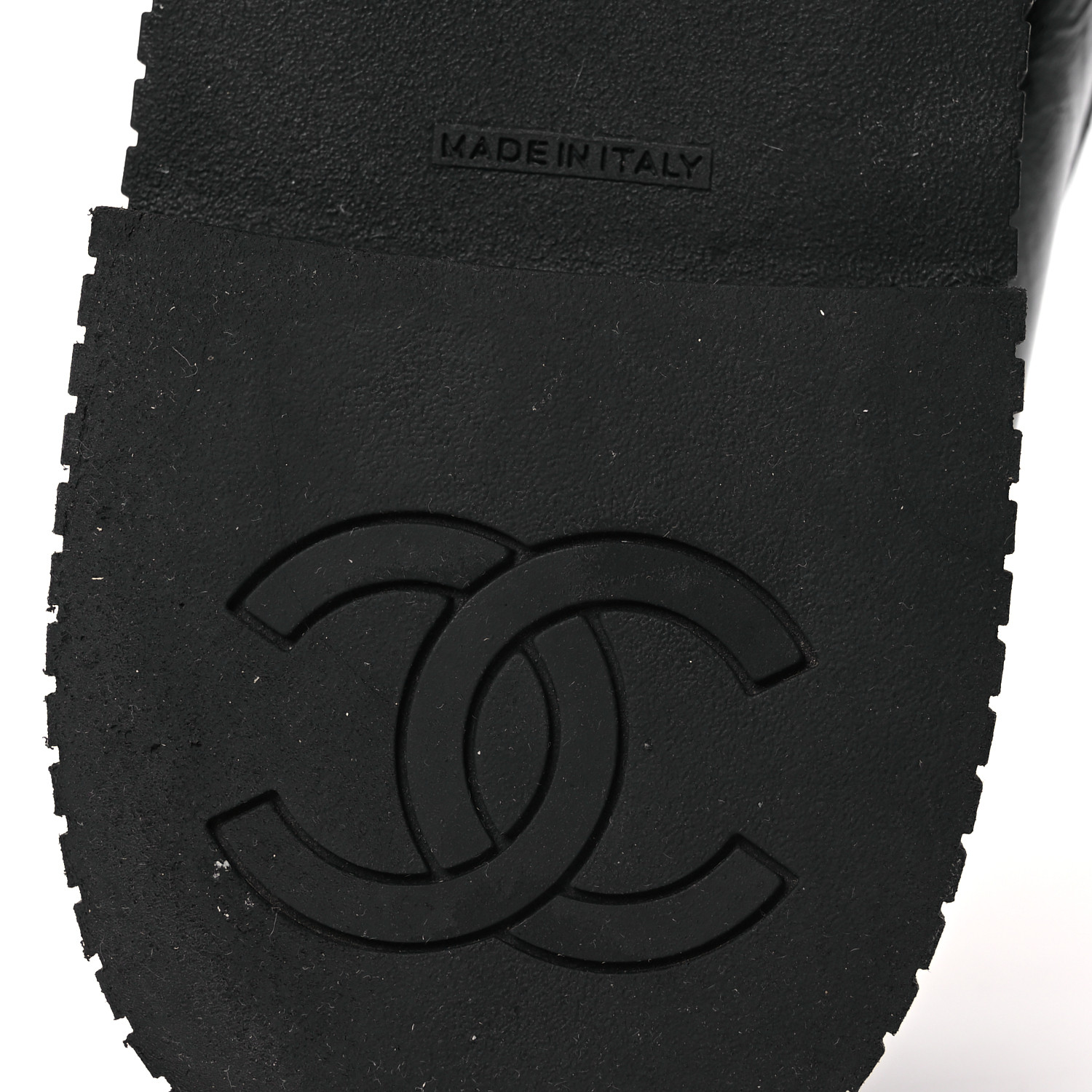CHANEL Shiny Crumpled Calfskin CC Mocassin Loafers 39 Black