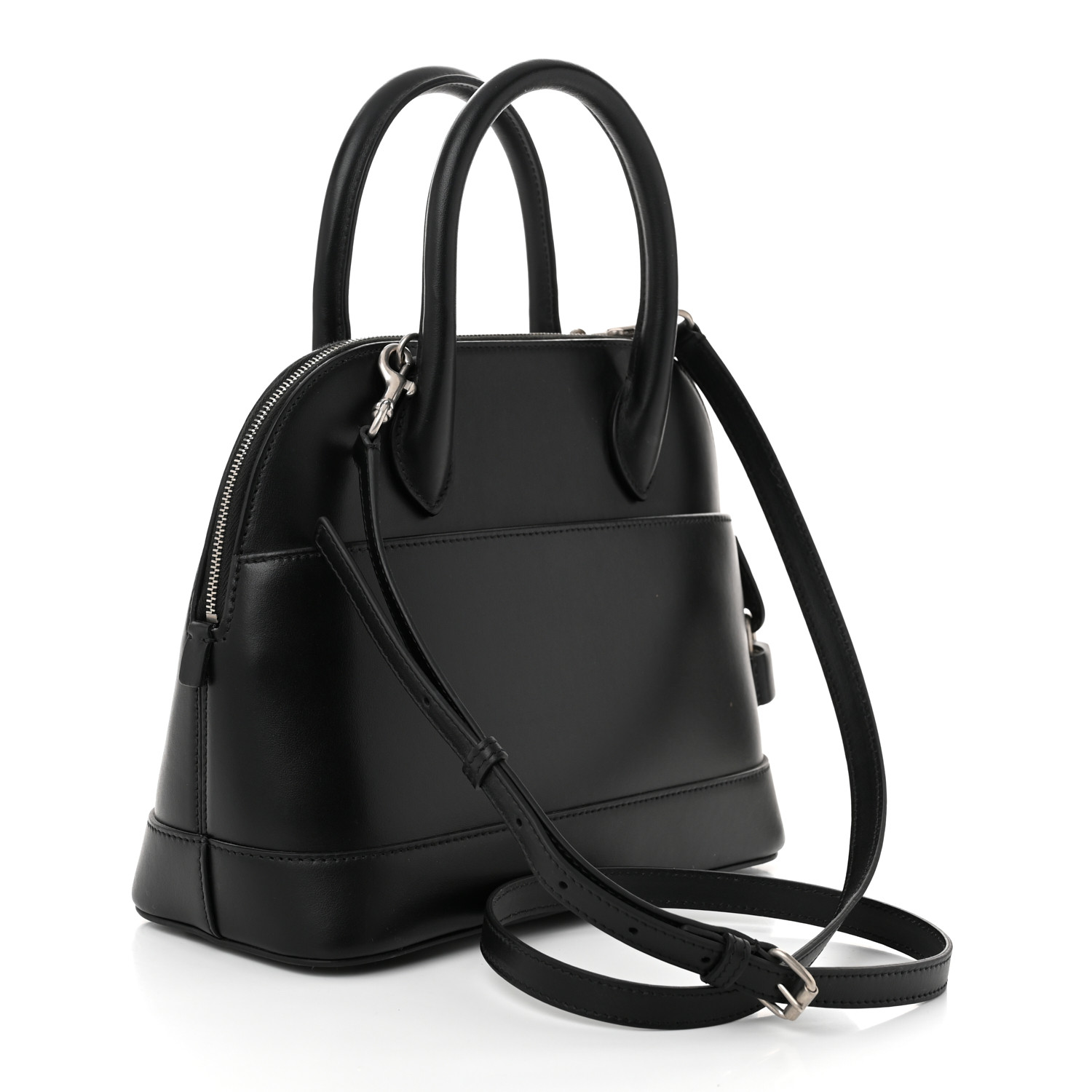 BALENCIAGA Calfskin Lipstick Logo S Ville Top Handle Bag