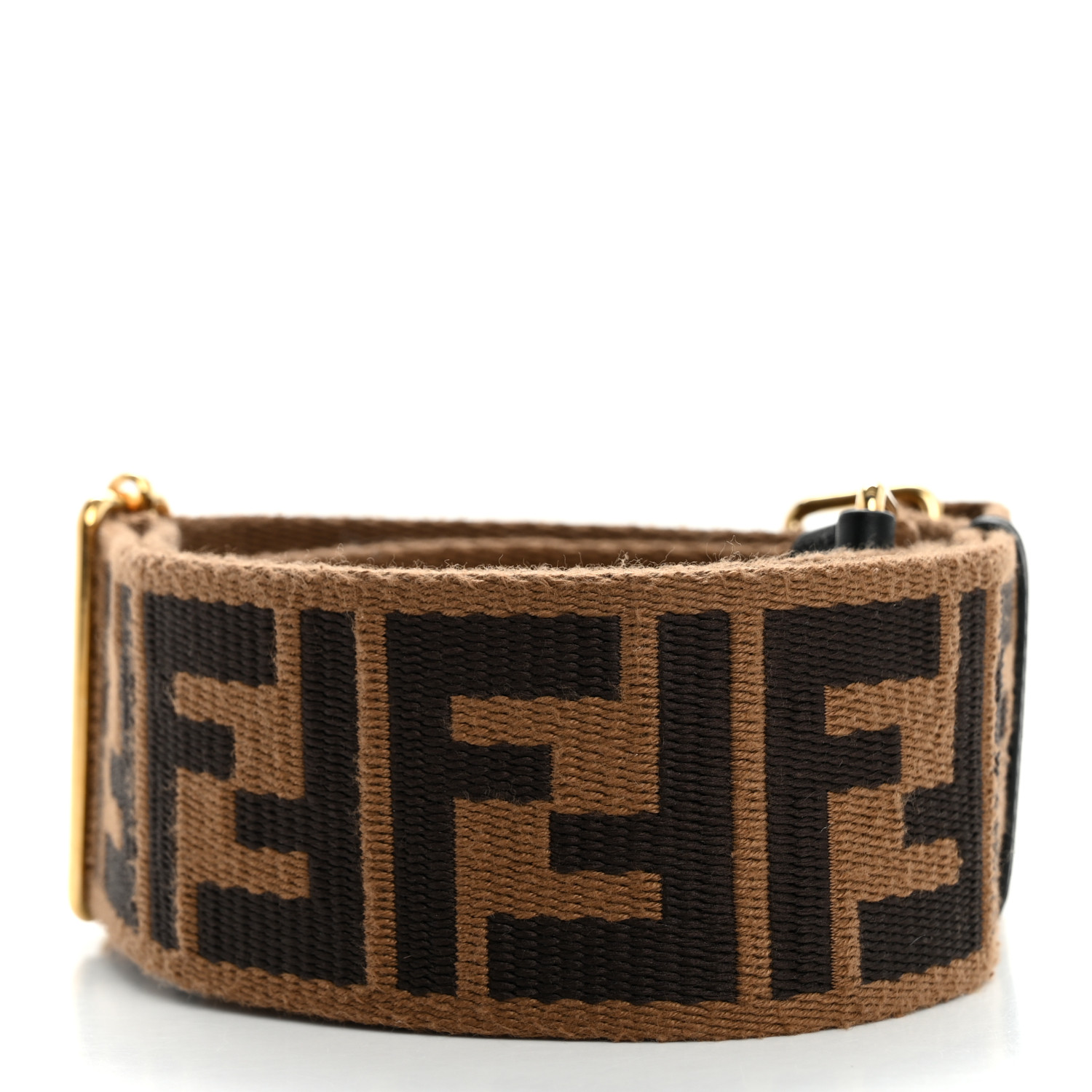 FENDI Jacquard Ribbon Vitello King FF Adjustable Strap You