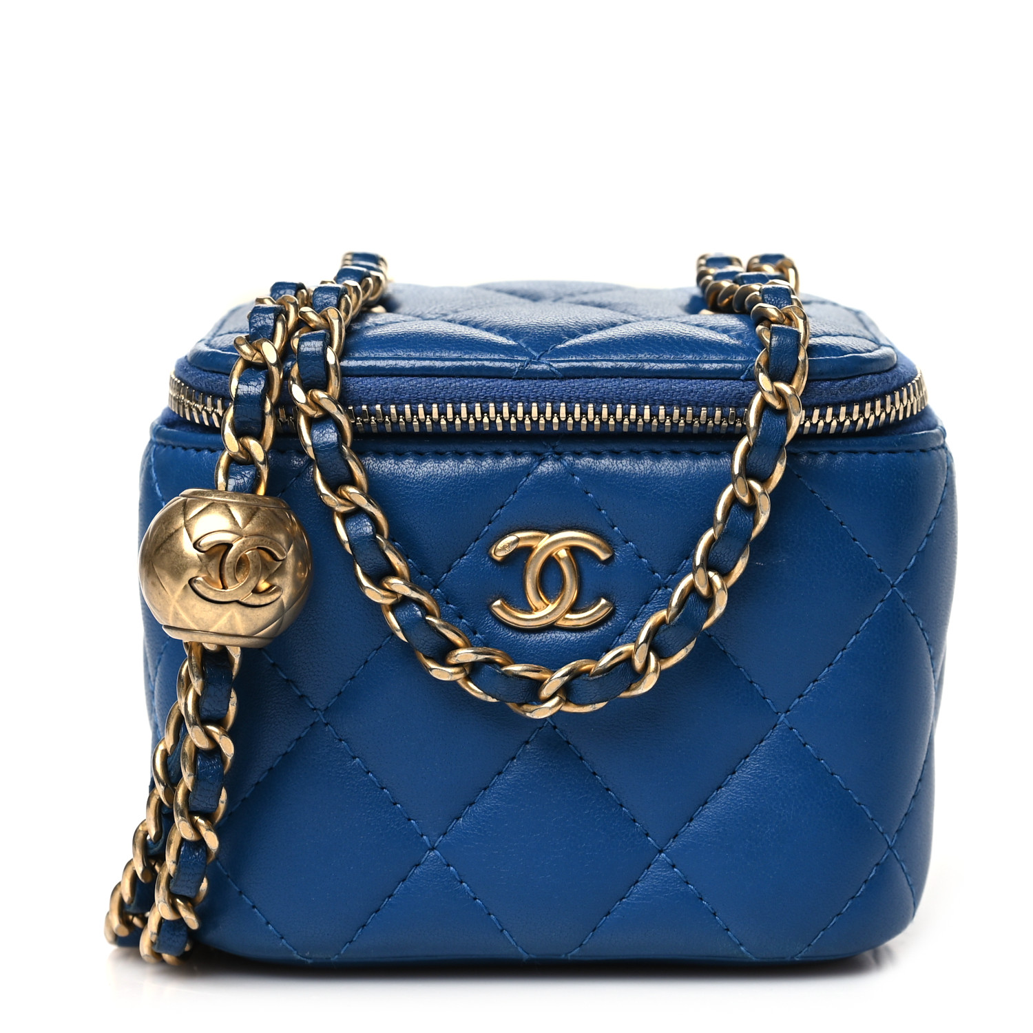 CHANEL Lambskin Quilted Pearl Crush Mini Vanity Case With