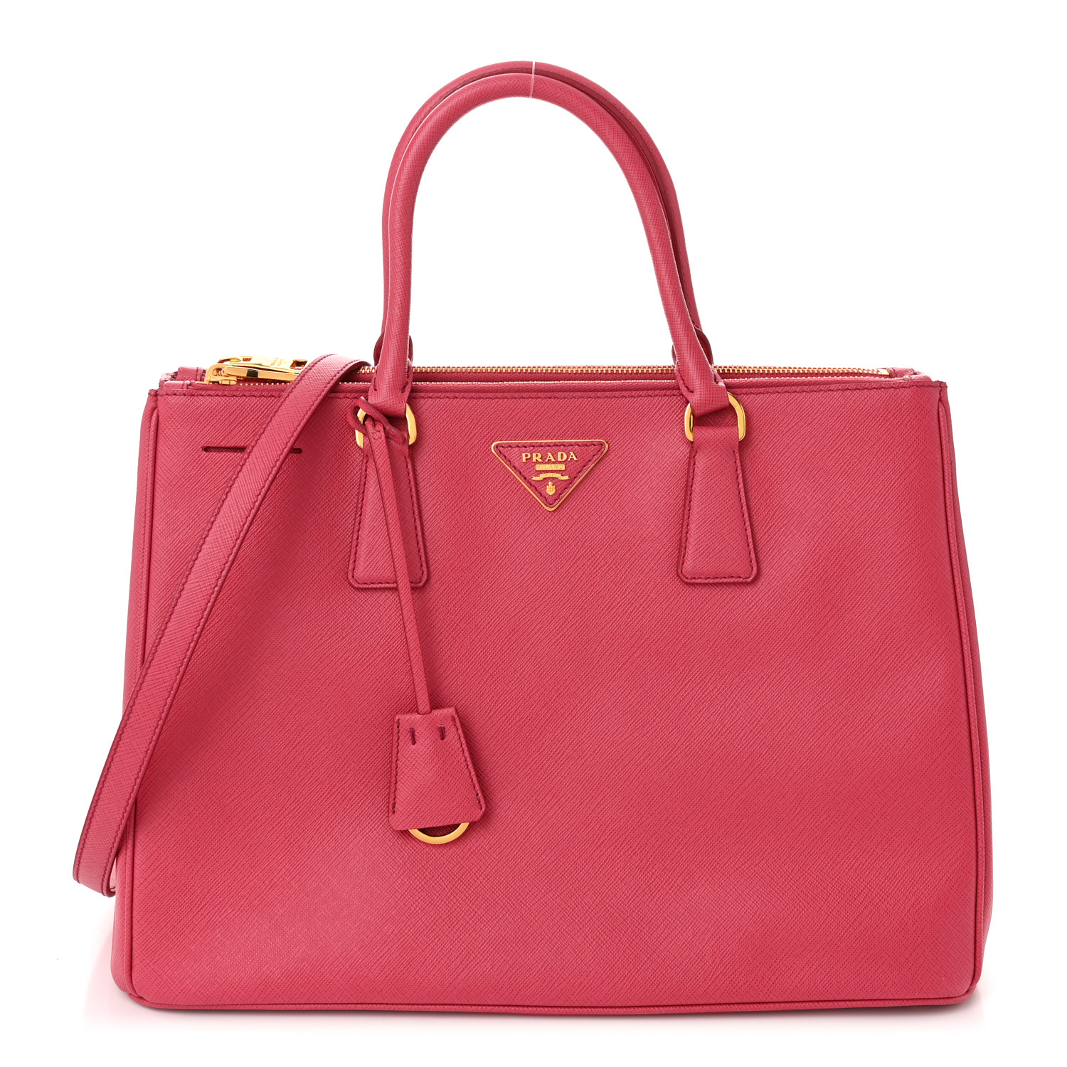 PRADA Saffiano Medium Galleria Double Zip Tote Peonia