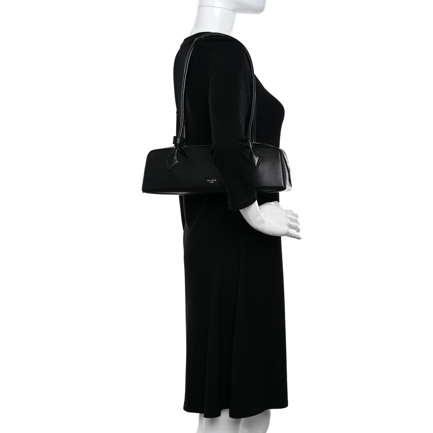 ALAIA Goatskin Medium Le Teckel Bag Black 1443964 | FASHIONPHILE