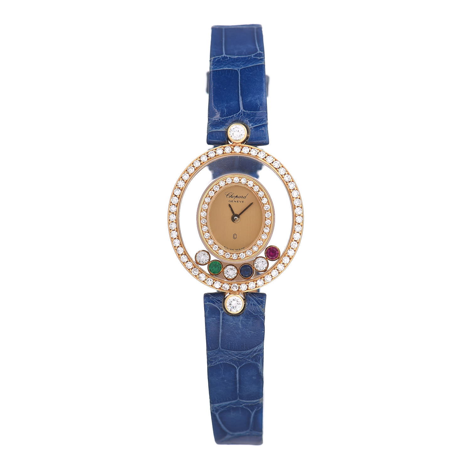 Chopard クオーツ CHOPARD 18K Yellow Gold Diamond Bezel Multi Gemstone 22mm