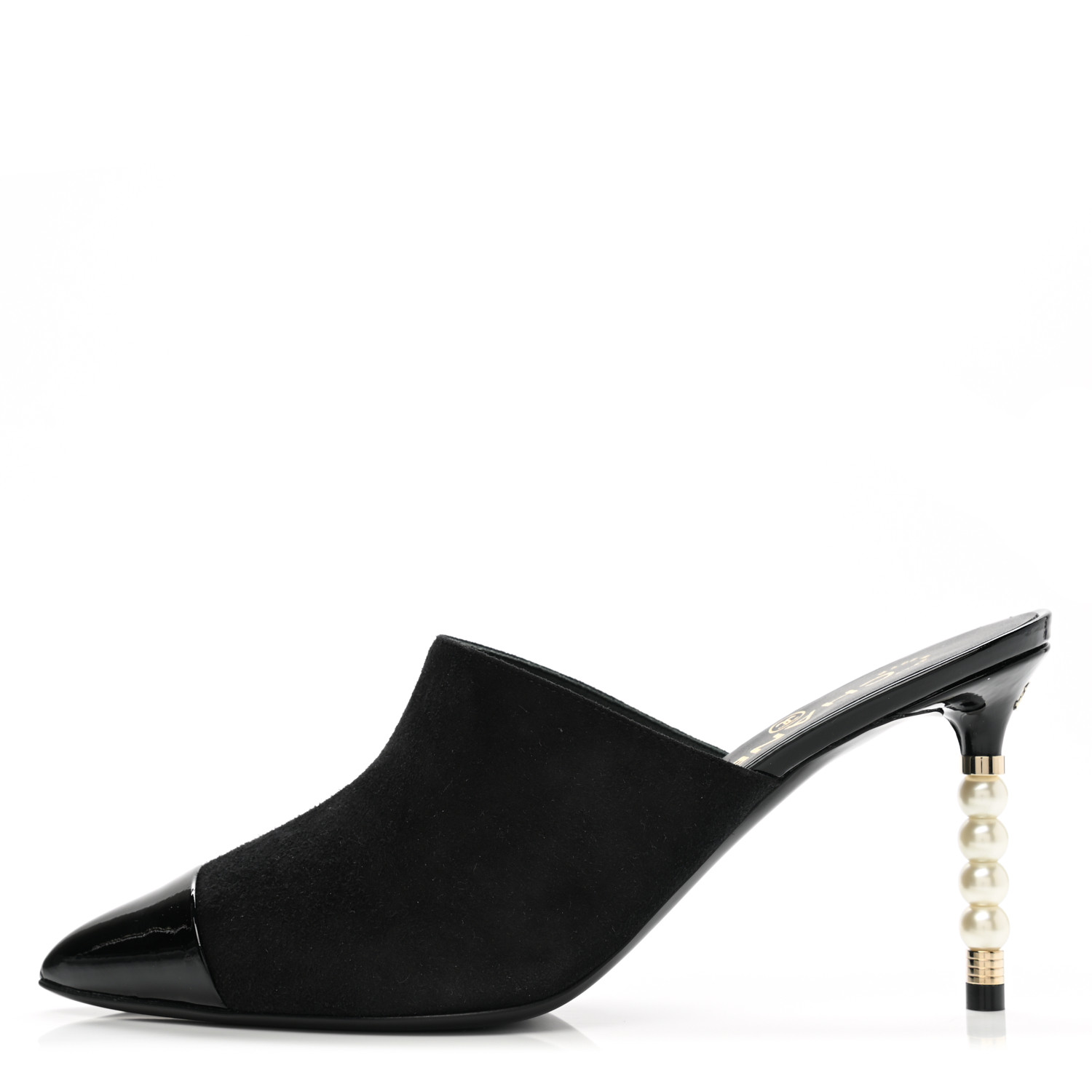 靴 CHANEL Black suede bow mules Chanel Vintage Black Pointed Toe Bow Mules – Amarcord