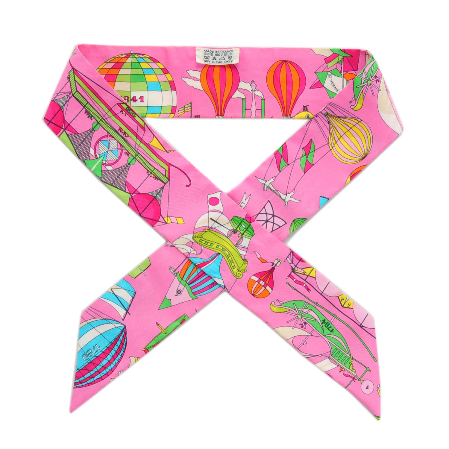 HERMES ツイリーLes Folies Du Ciel HERMES Silk Les Folies Du Ciel Twilly 147281 | FASHIONPHILE