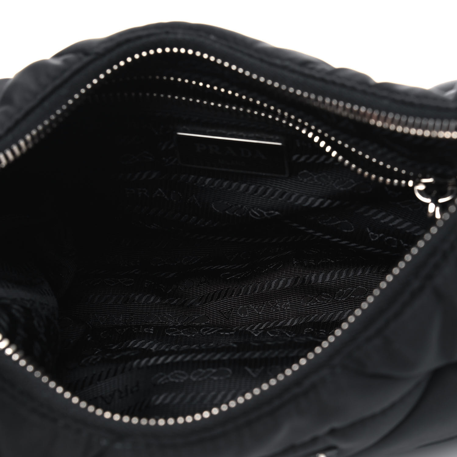 PRADA Nylon Quilted Patchwork Re-Edition Hobo Bag Black