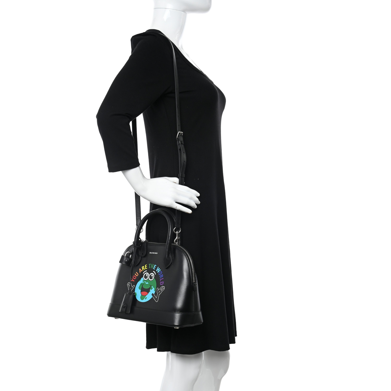 正規品Balenciaga YOU ARE THE WORLDウエストバッグ美品 BALENCIAGA Calfskin You Are The World S Ville Top Handle Bag