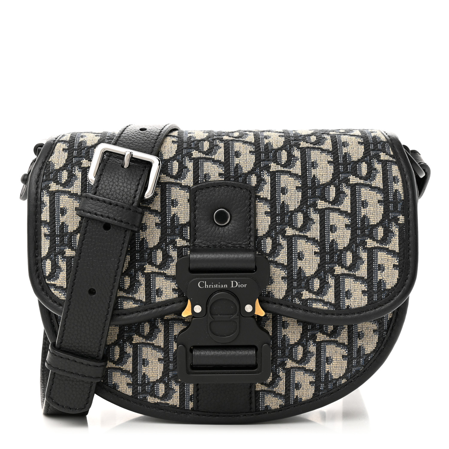★大人気♪お洒落♪☆Dior☆GALLOPミニバッグ ベージュ&ブラック CHRISTIAN DIOR Oblique Grained Calfskin Mini Gallop Bag With