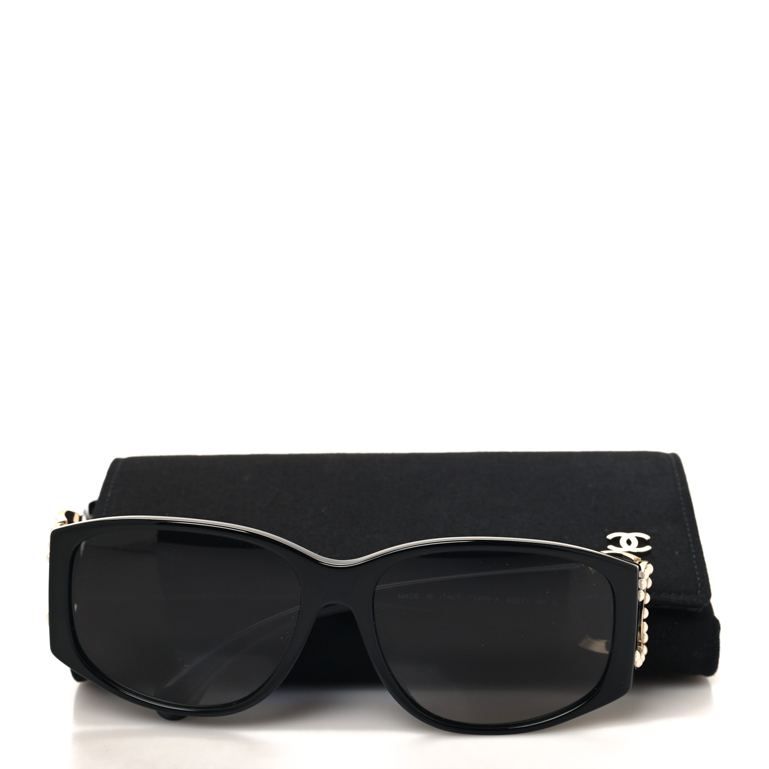 CHANEL Pearl CC Sunglasses 71498-A Black 1500885 | FASHIONPHILE