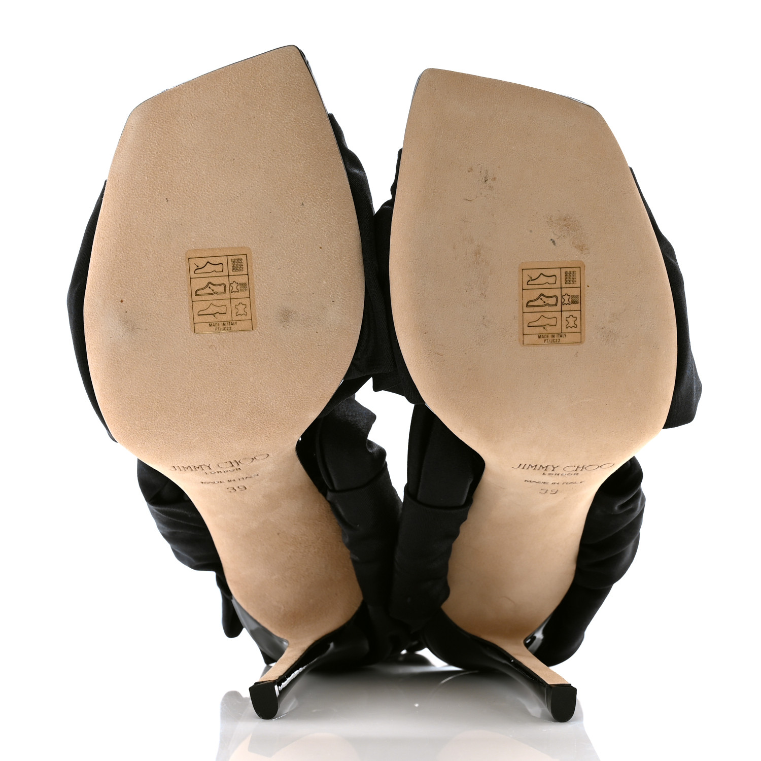 JIMMY CHOO Wetlook Jersey Neoma 110 Sandals 39 Black 1501921