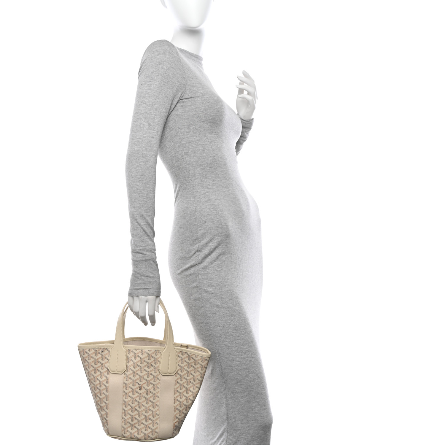 ◆GOYARD 最新作◆Belharra Sand PM トートバッグ/White◆ Goyard Goyardine Sand Belharra PM Tote Palladium Hardware