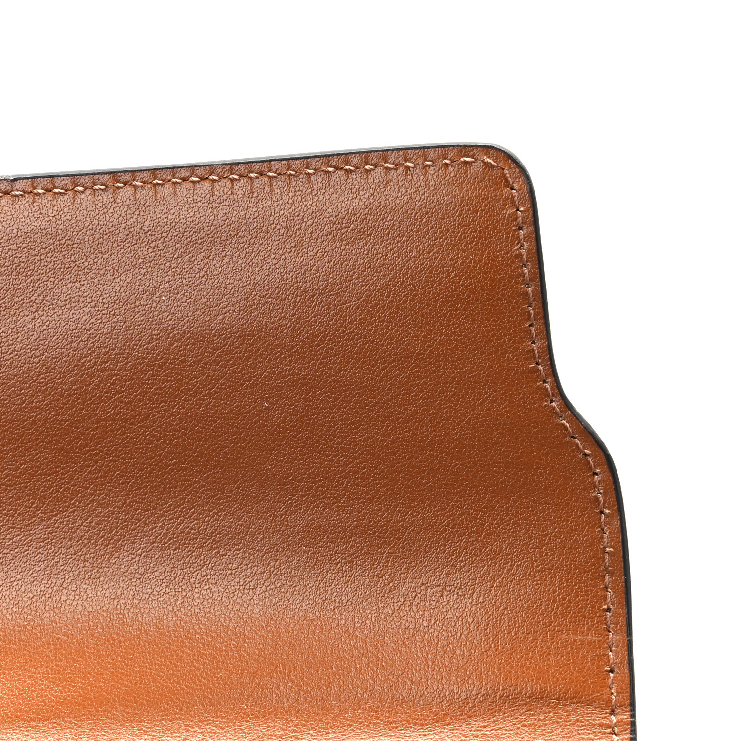 CELINE Triomphe Canvas Lambskin Phone Pouch With Flap Tan