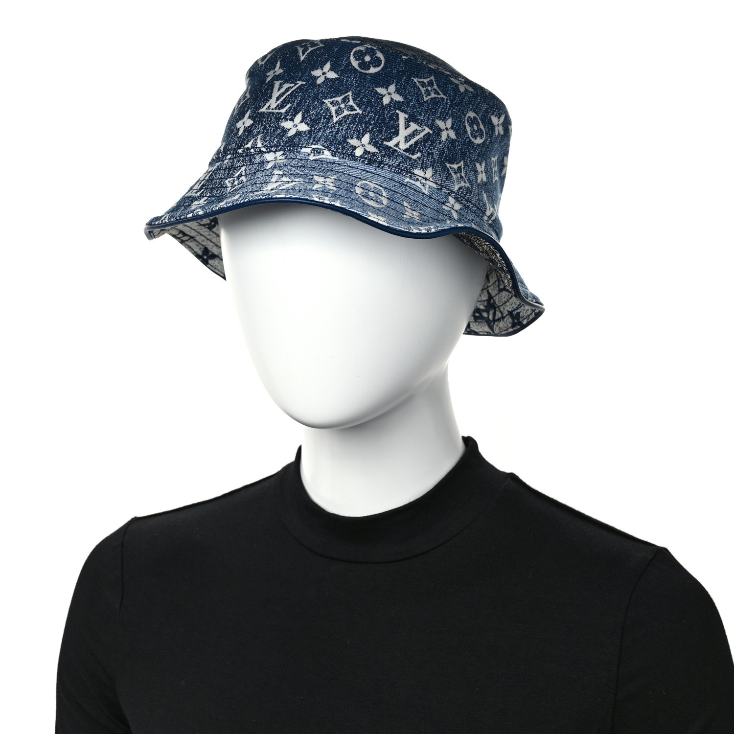 LOUIS VUITTON Monogram Denim Jacquard Bob Bucket Hat Blue