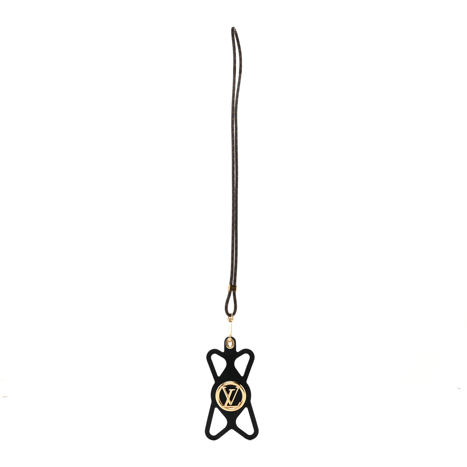 LOUIS VUITTON Monogram Silicone Louise Phone Holder Black