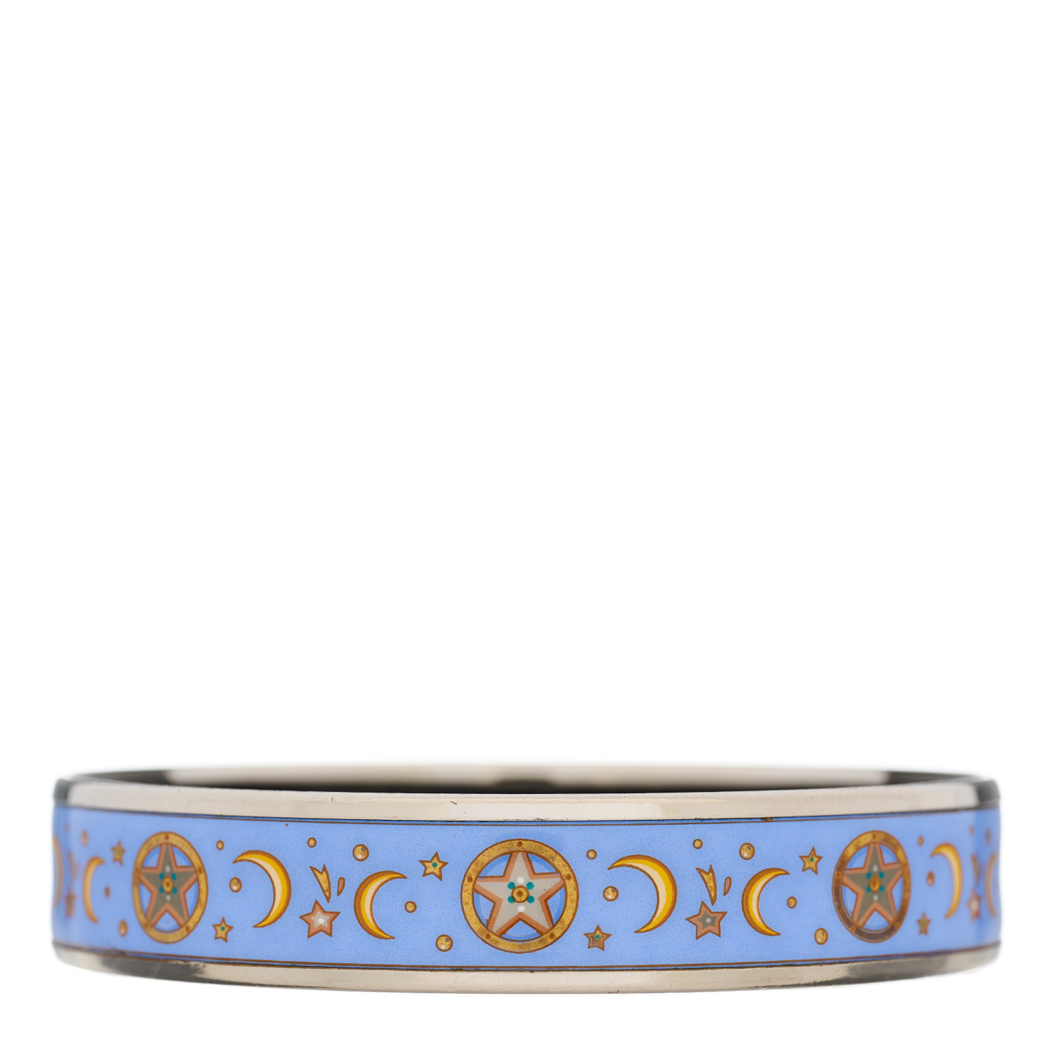 HERMES カットソー RYTHMES ライトブルー M HERMES(エルメス) ランH ラインデザイン クルーネック