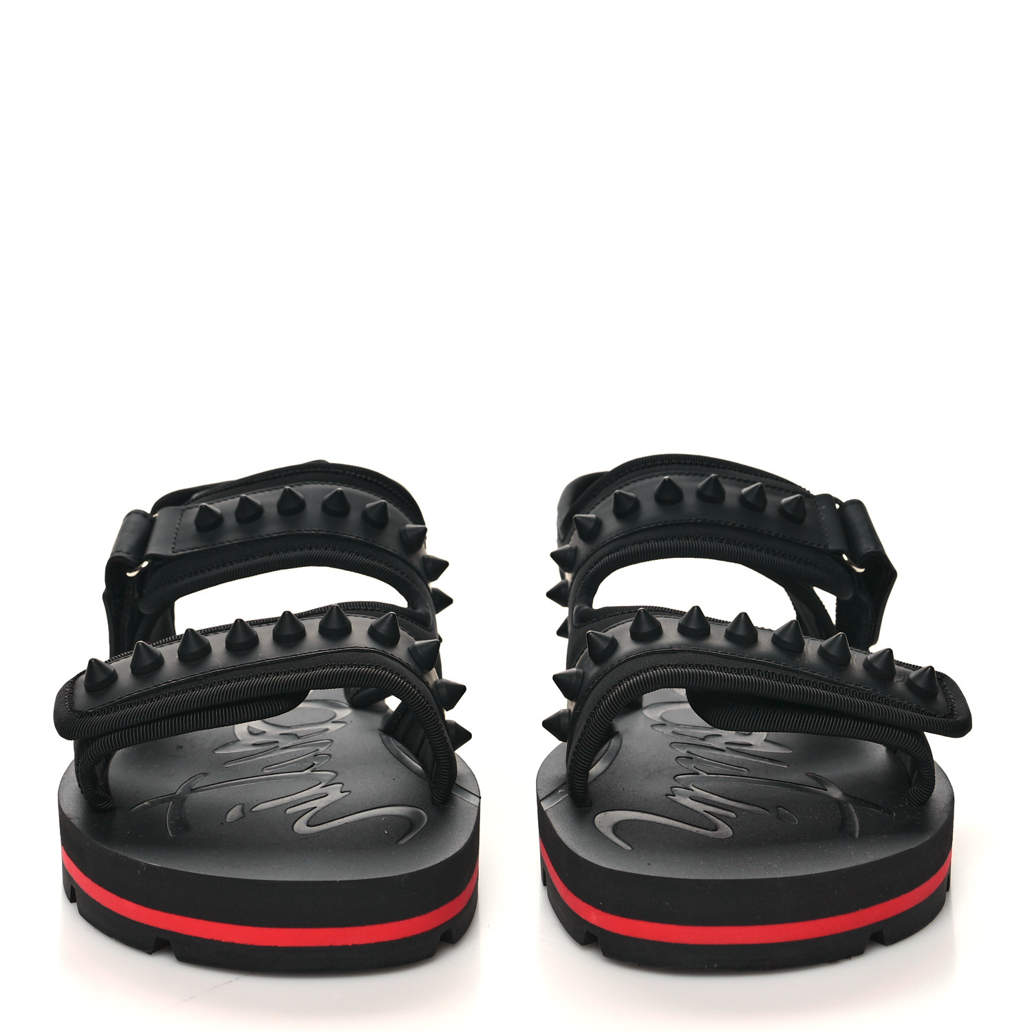 CHRISTIAN LOUBOUTIN Neoprene Mens Siwa Flat Sandal 41 Black