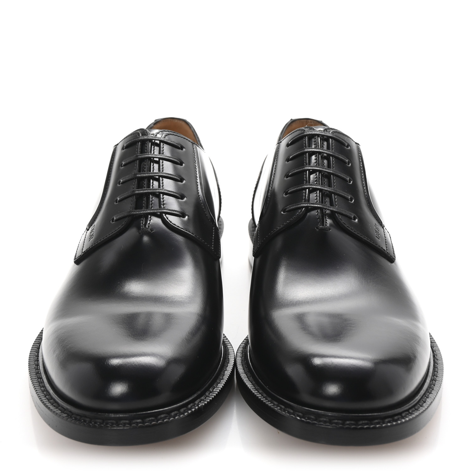 DIOR DERBY M-EXPLBOAT SHOES　42 CHRISTIAN DIOR Calfskin Mens Derby Shoes 42 Black 1682974