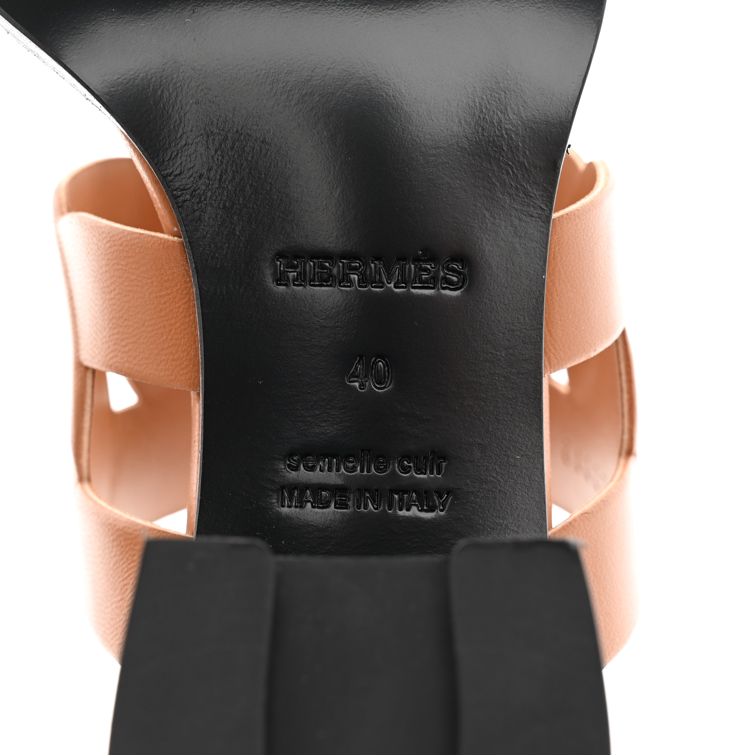 HERMES Nappa Gaby 60 Sandals 40 Naturel 1332434 | FASHIONPHILE