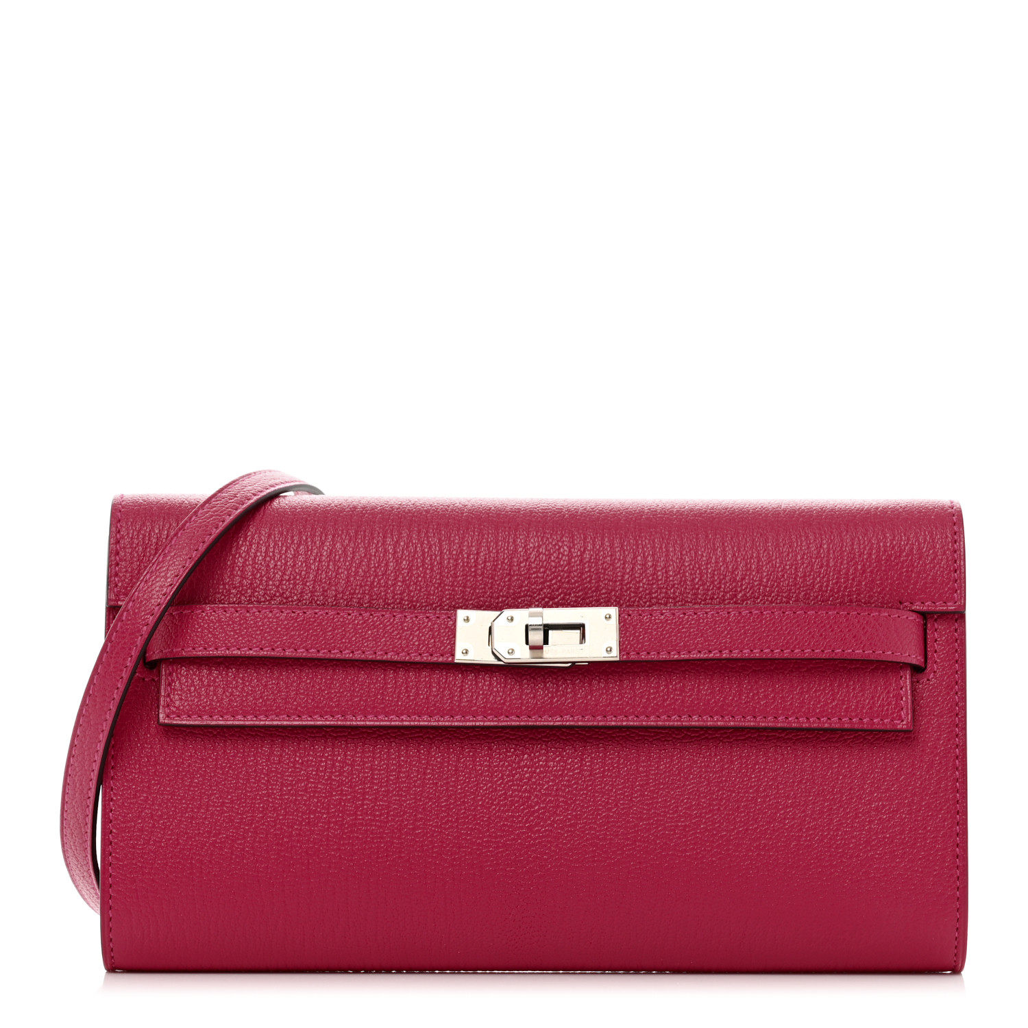 【HERMES】Clochette wallet ウォレット★Mysore ゴートスキン HERMES Chevre Mysore Kelly Longue Wallet Violet 1663266